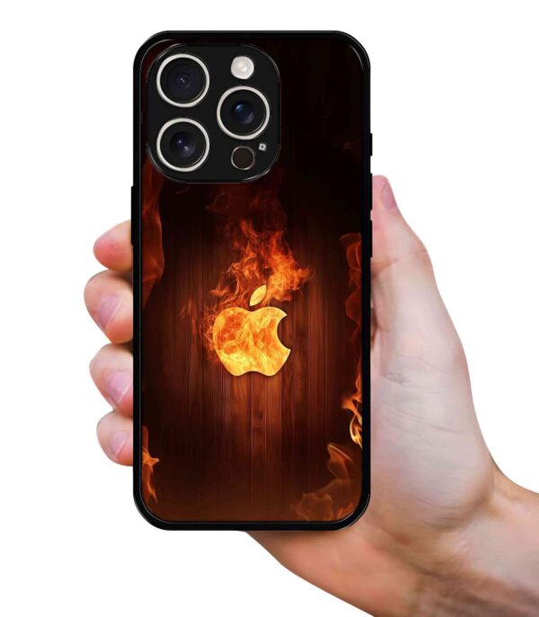 Fire Apple Logo 2D Rubber Mobile Back Cover