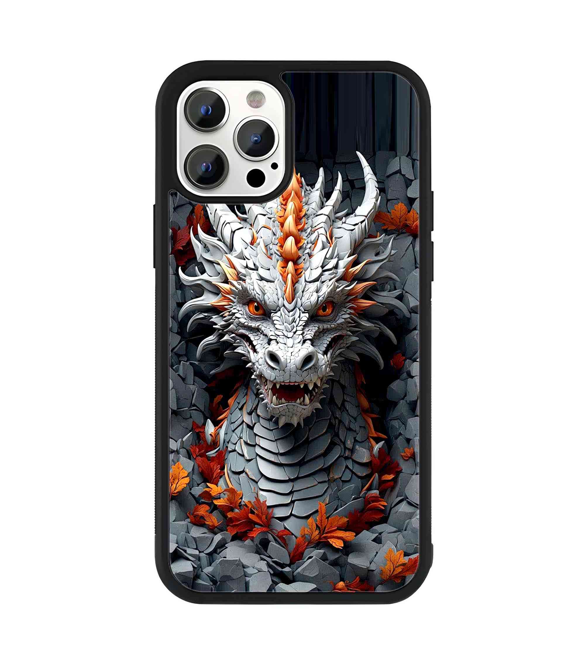 White Dragon 2D Rubber Mobile Back Cover