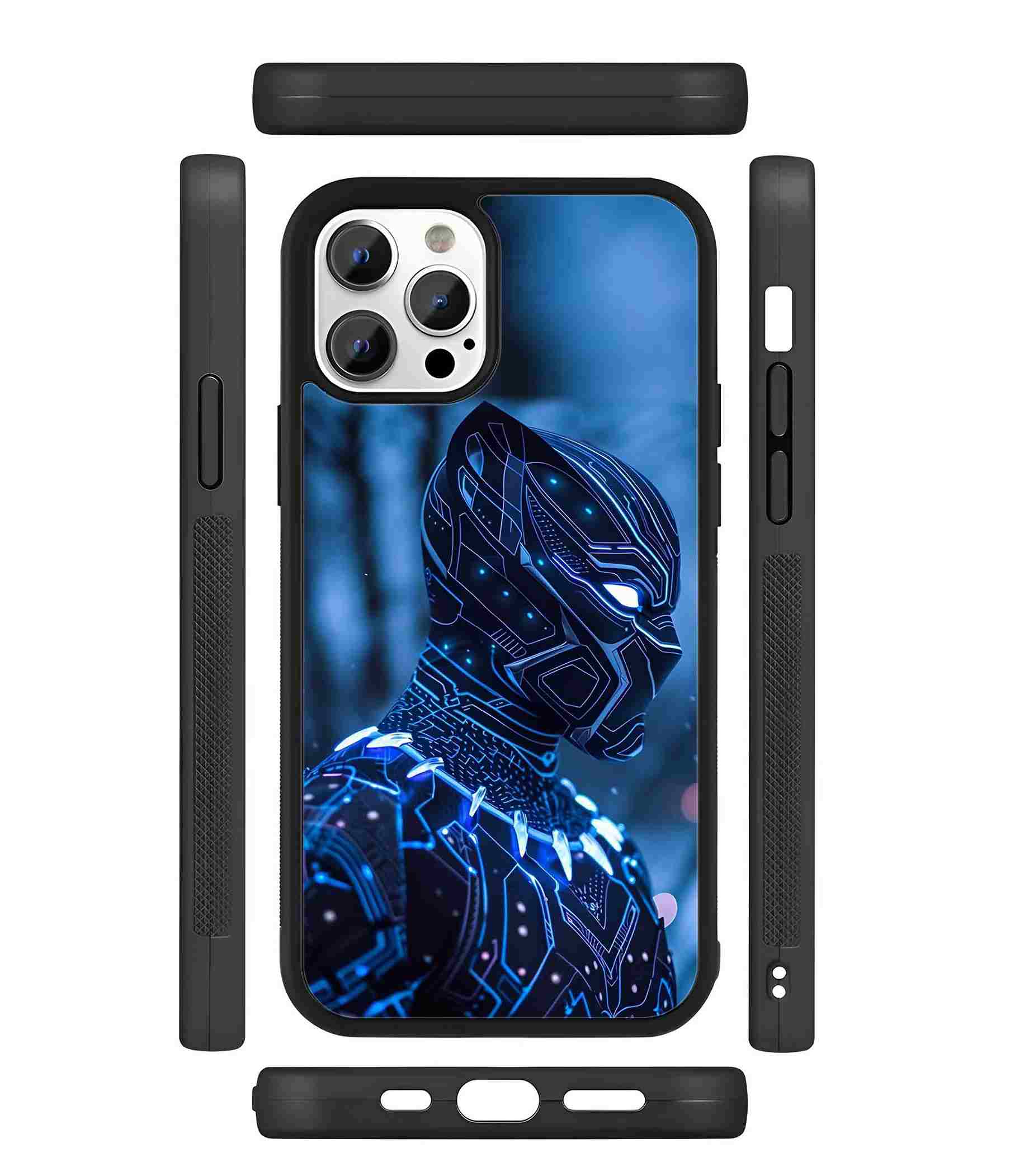 Black Panther Neon Suit 2D Rubber Mobile Back Cover