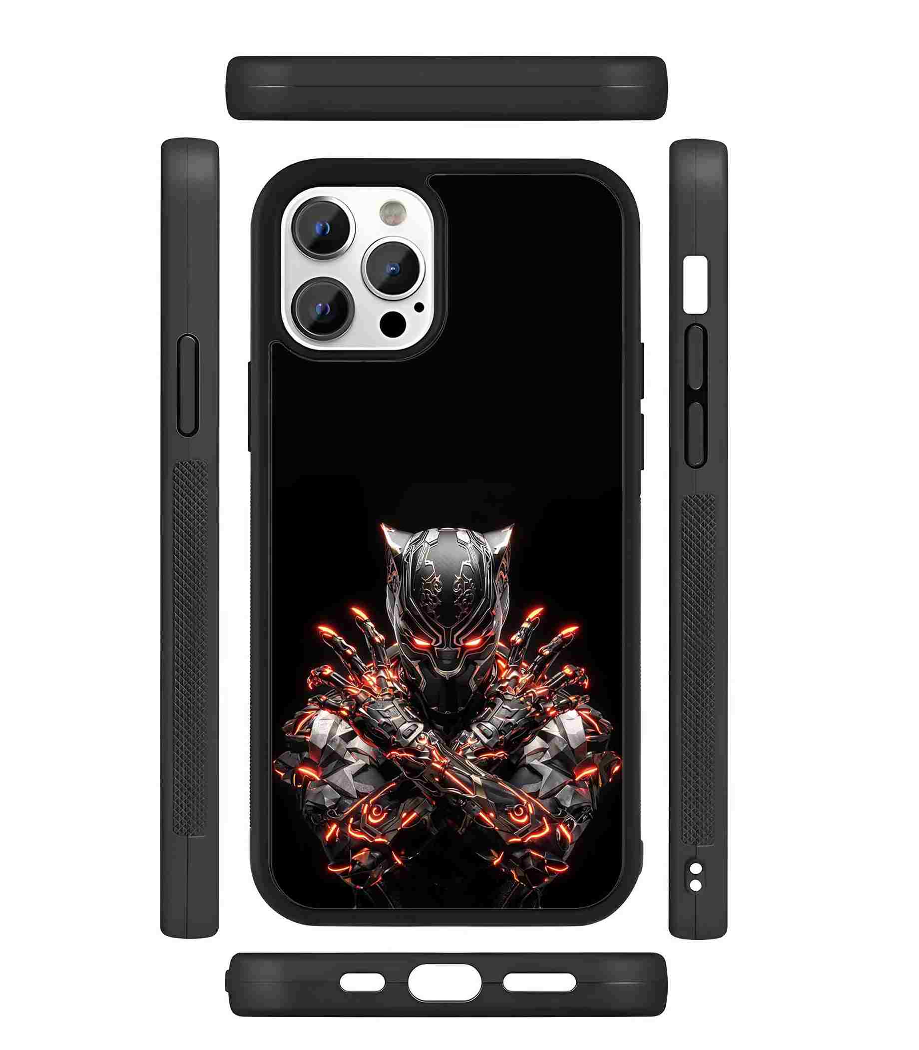 Black panther Reborn 2D Rubber Mobile Back Cover