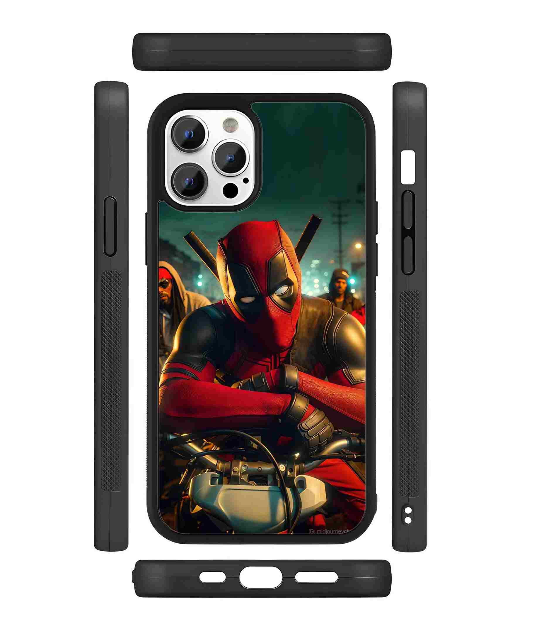 Deadpool in the Hood 2D Rubber Mobile Back Cover Deadpool in the Hood 2D Rubber Mobile Back Cover