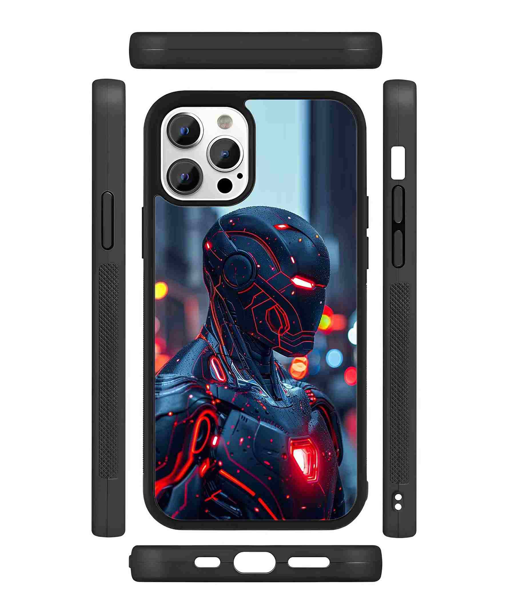 Iron Man Black Armor 2D Rubber Mobile Back Cover