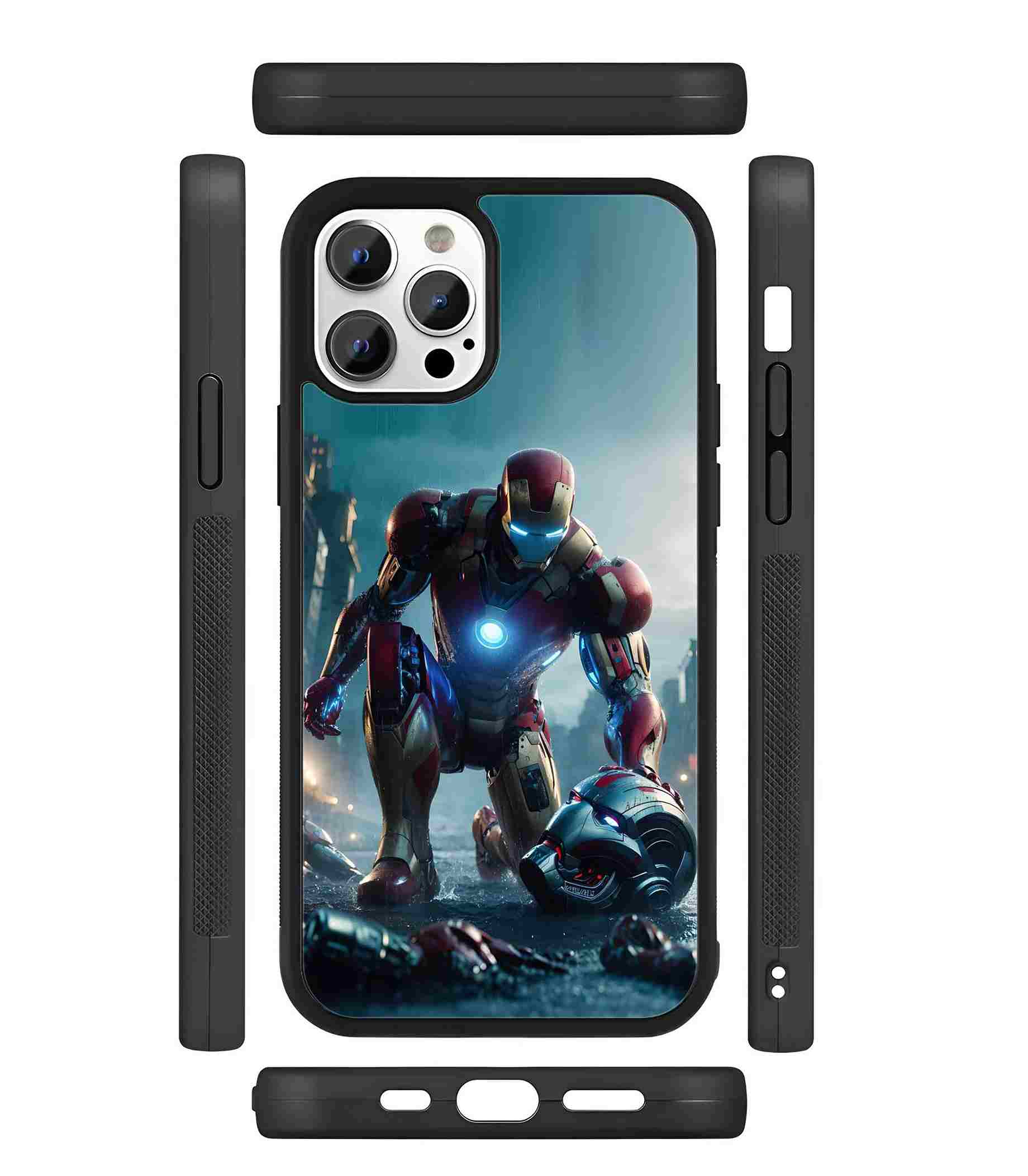Iron Man Defeated Ultron 2D Rubber Mobile Back Cover