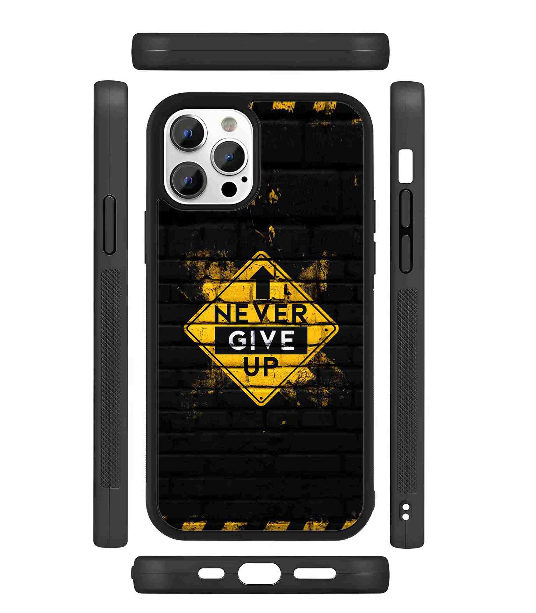 Never Give UP 2D Rubber Mobile Back Cover #4 Never Give UP 2D Rubber Mobile Back Cover #4