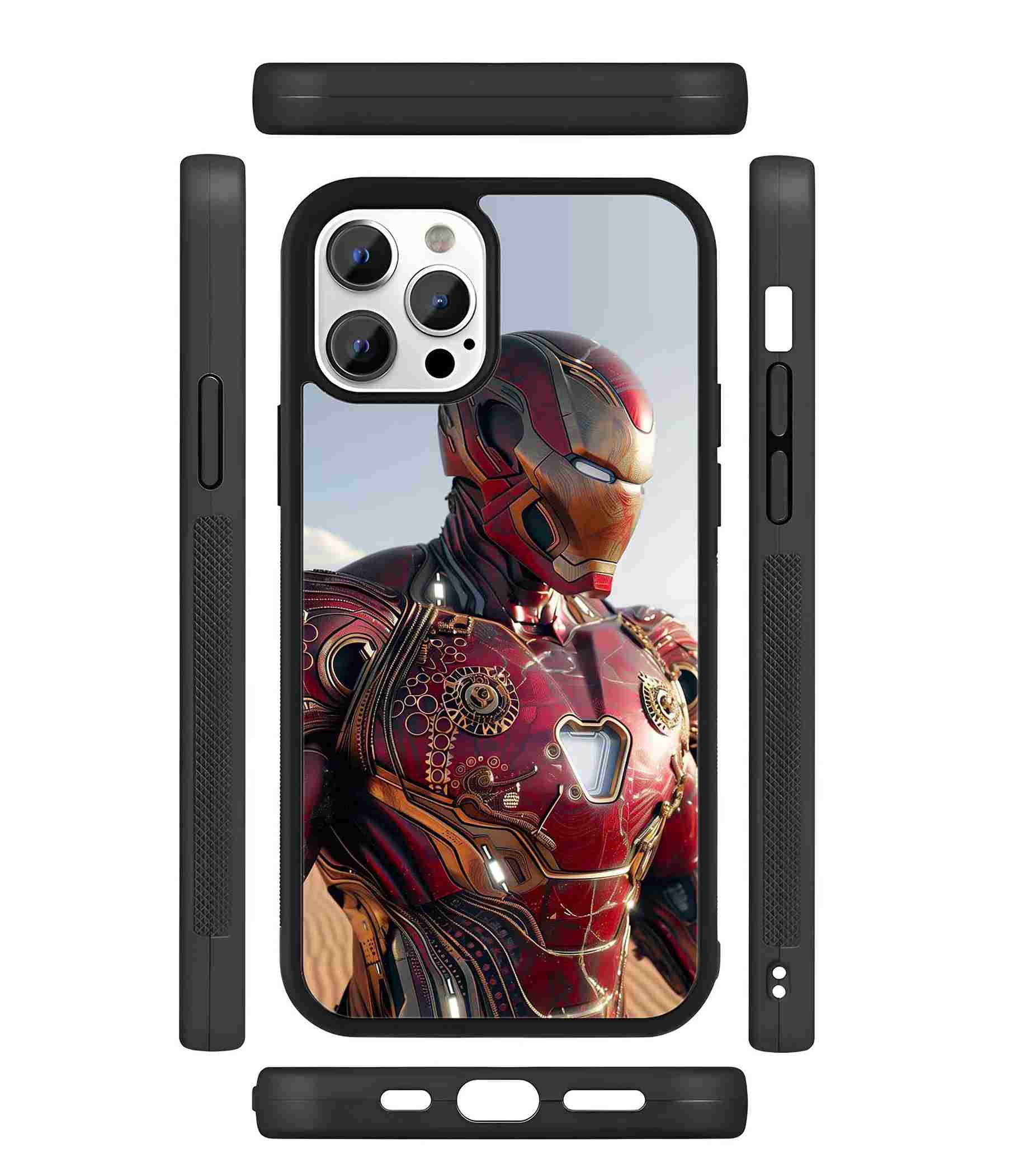 Iron Man Retro Armor 2D Rubber Mobile Back Cover Iron Man Retro Armor 2D Rubber Mobile Back Cover