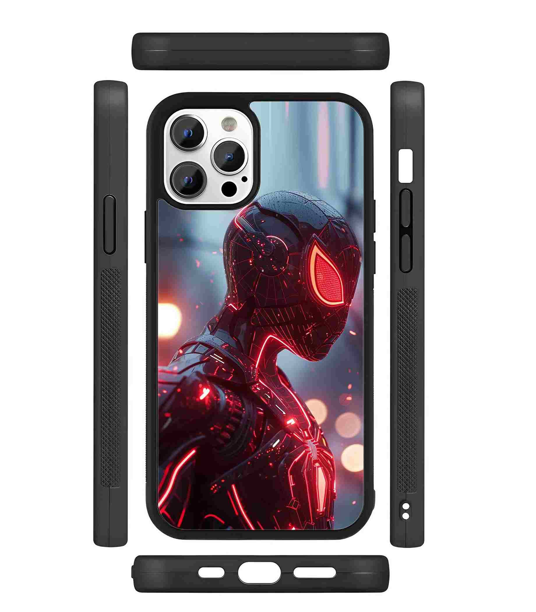 Neon Spidey 2D Rubber Mobile Back Cover