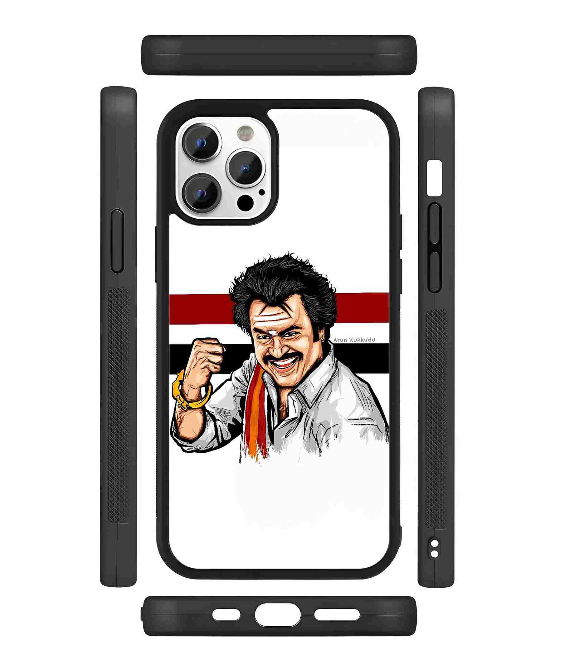 Rajinikanth illustration art 2D Rubber Mobile Back Cover Rajinikanth illustration art 2D Rubber Mobile Back Cover