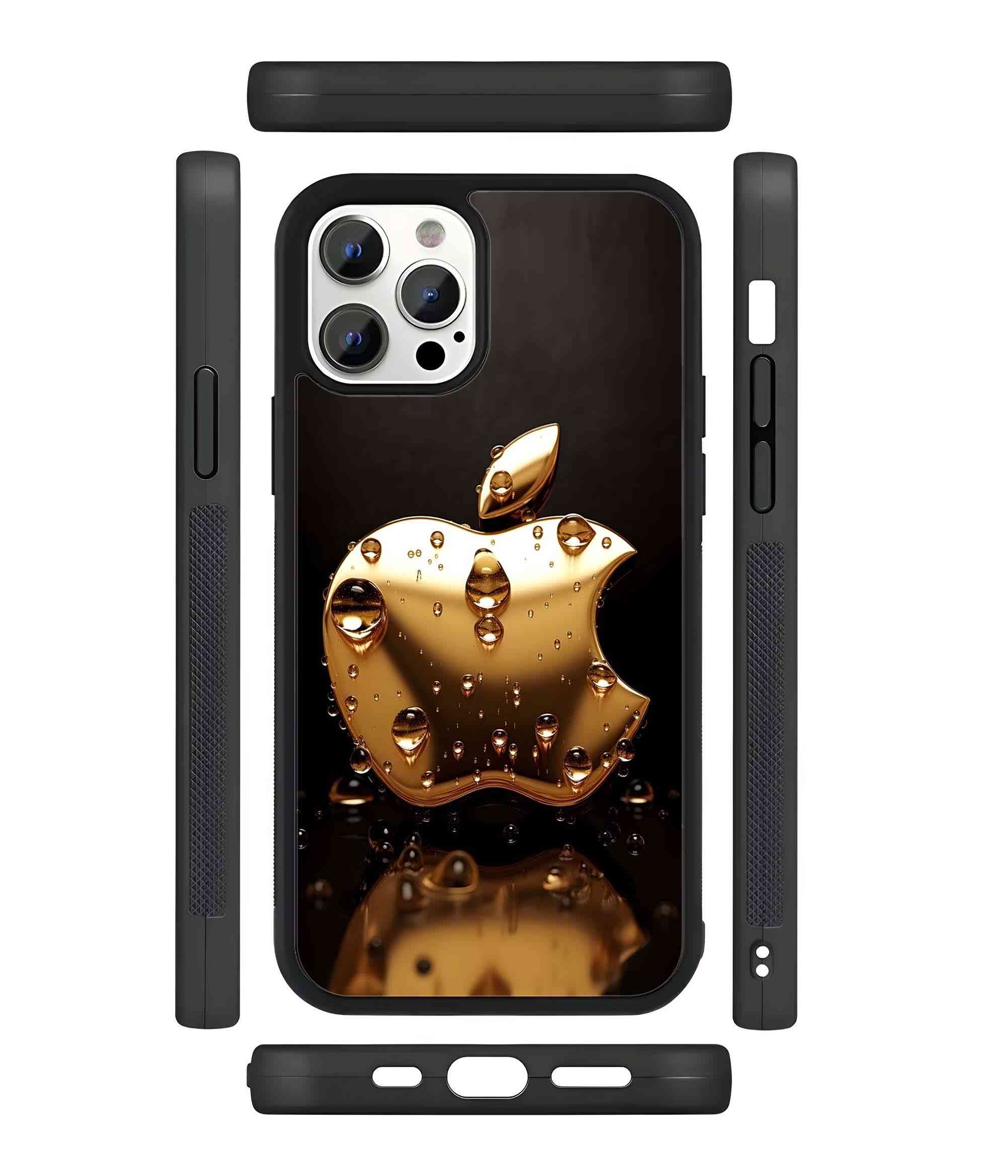 Apple Gold 2D Rubber Mobile Back Cover Apple Gold 2D Rubber Mobile Back Cover