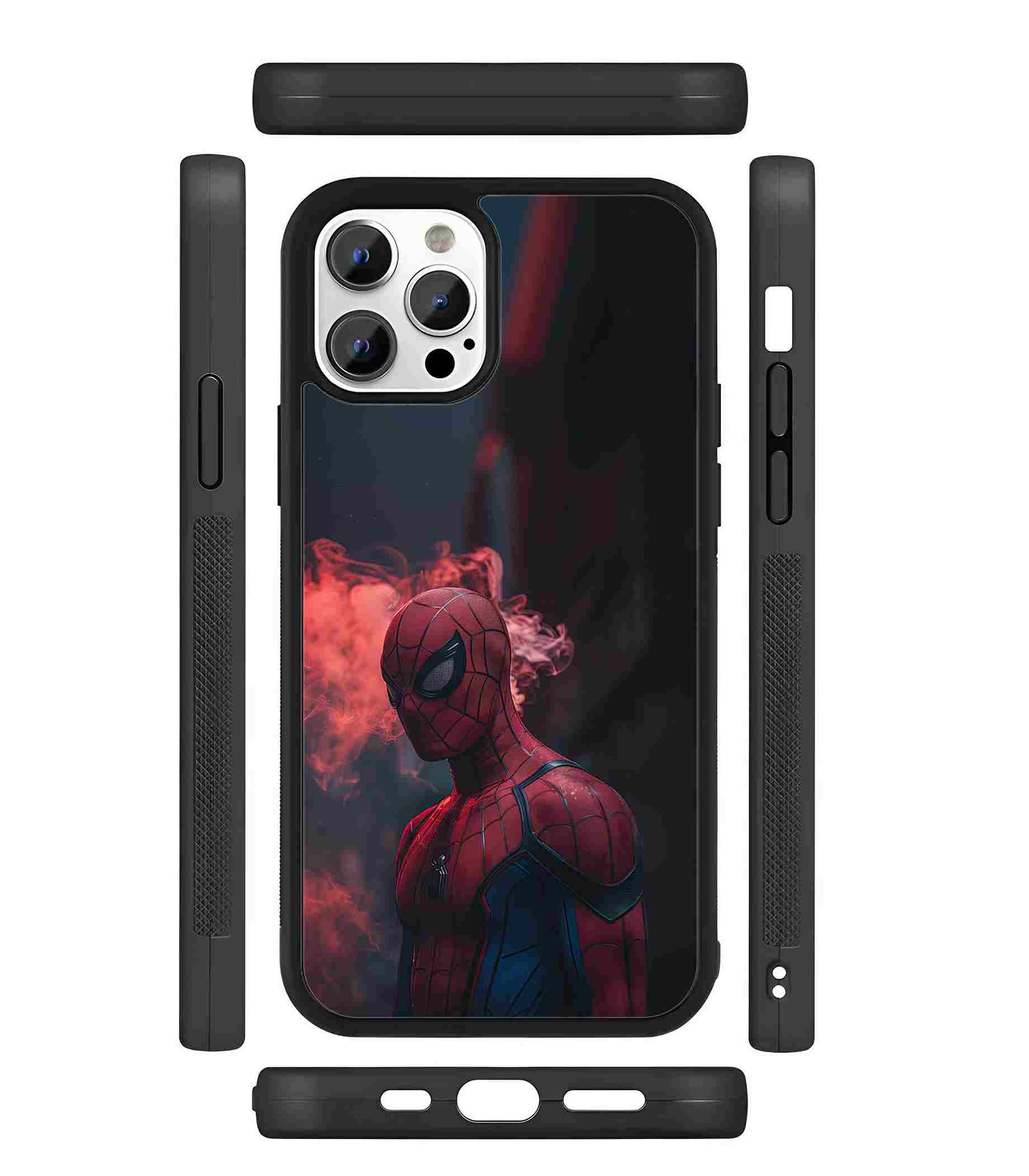 Shadows of spiderman 2D Rubber Mobile Back Cover