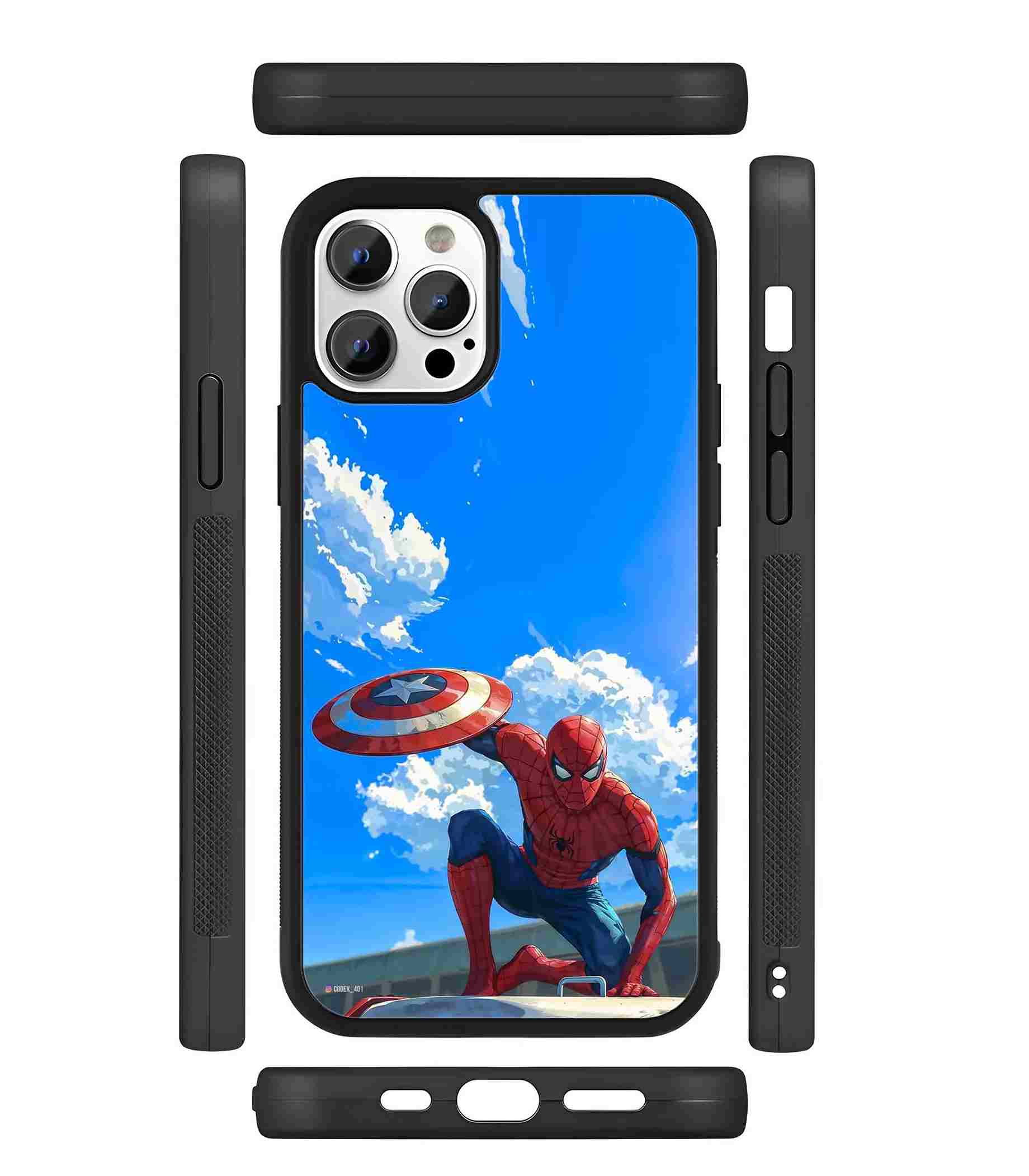Spidey with Shield 2D Rubber Mobile Back Cover Spidey with Shield 2D Rubber Mobile Back Cover
