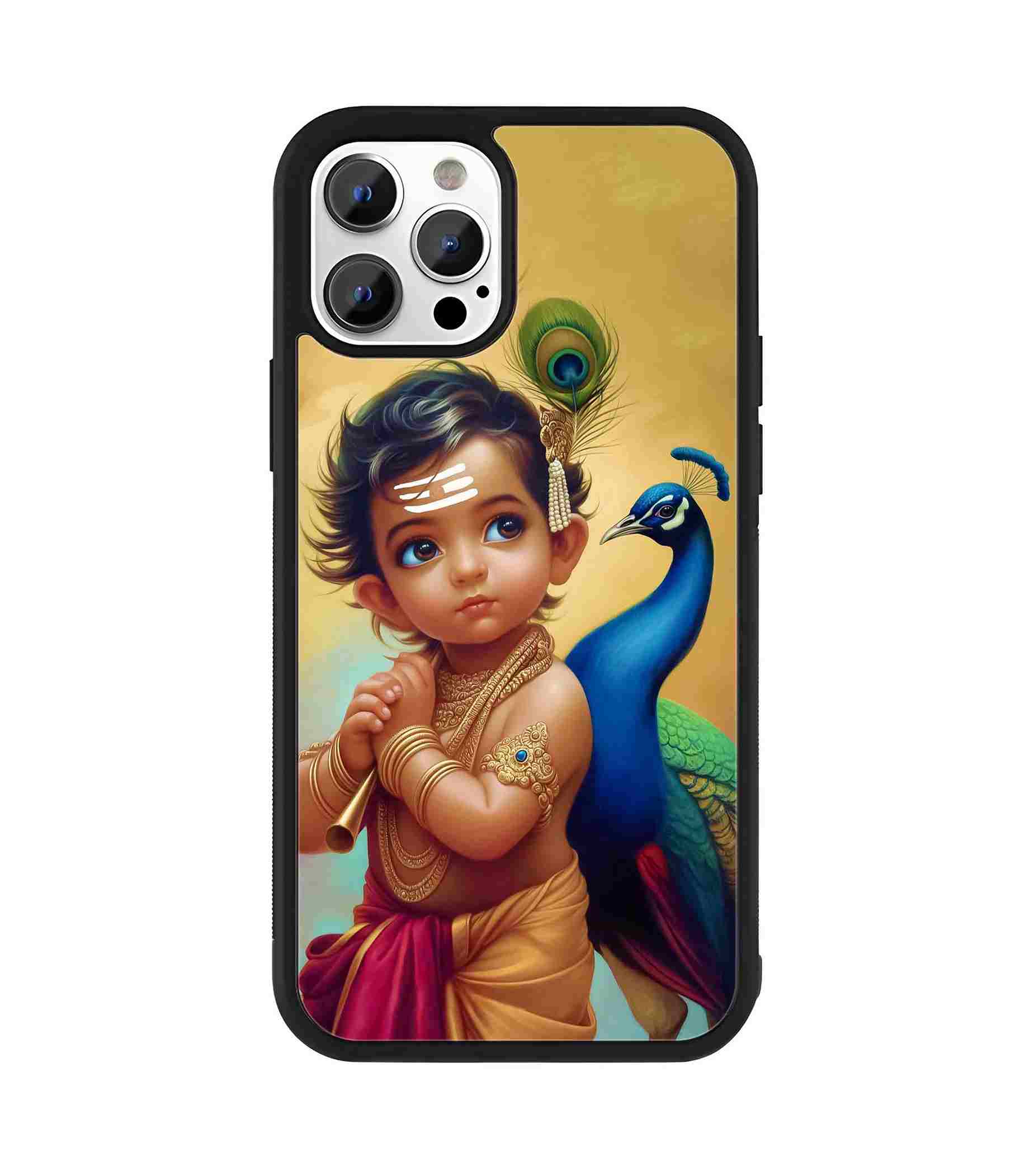 Krishna with Peacock 2D Rubber Mobile Back Cover Krishna with Peacock 2D Rubber Mobile Back Cover