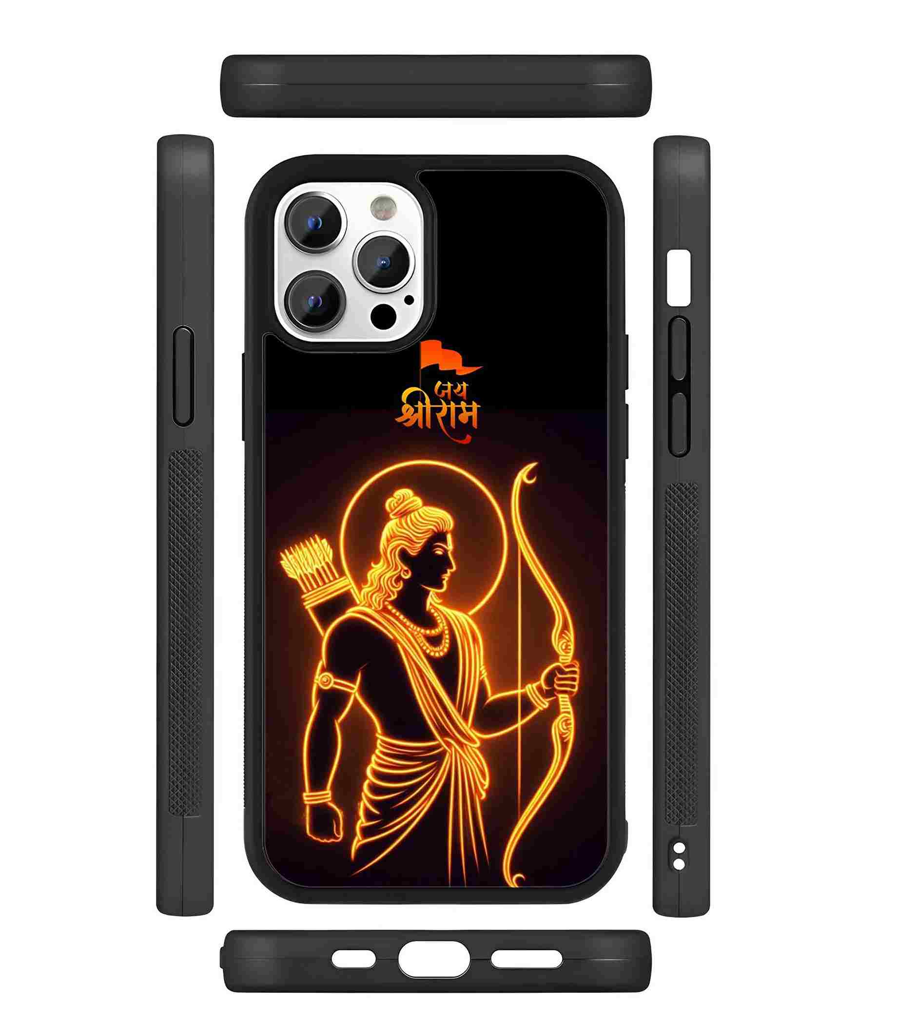 Jai Shree Ram Neon 2D Rubber Mobile Back Cover Jai Shree Ram Neon 2D Rubber Mobile Back Cover