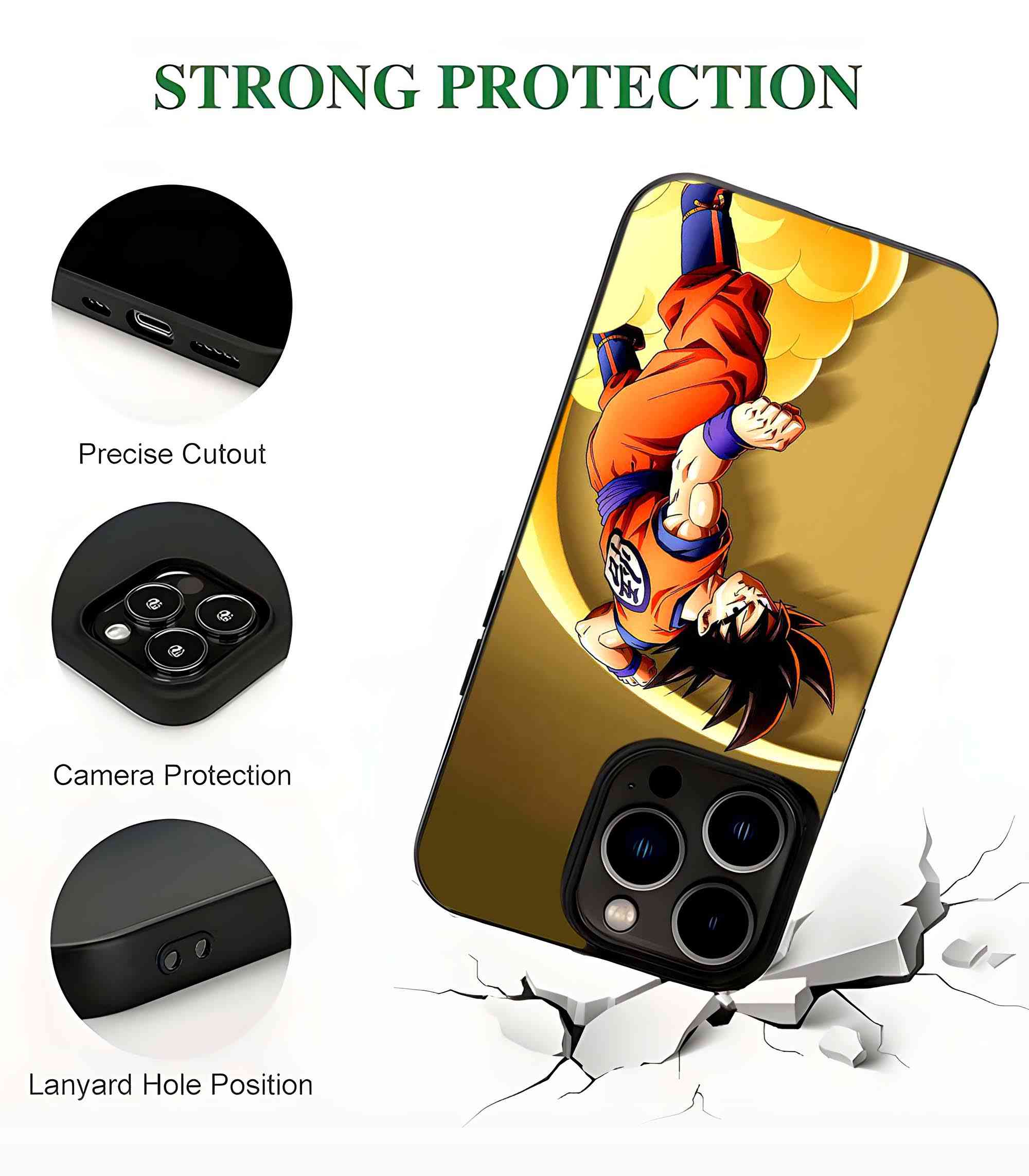 Goku Surfing 2D Rubber Mobile Back Cover Goku Surfing 2D Rubber Mobile Back Cover