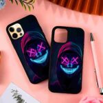 Neon Mask Halloween 2D Rubber Mobile Back Cover