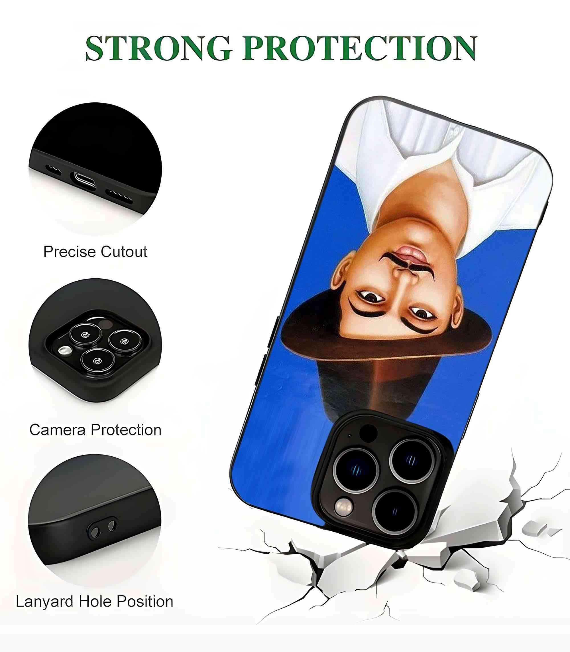 Bhagat Singh Azad 2D Rubber Mobile Back Cover