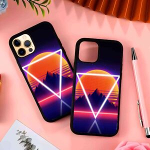 Retrowave Synthwave Abstract Sunset 2D Rubber Mobile Back Cover