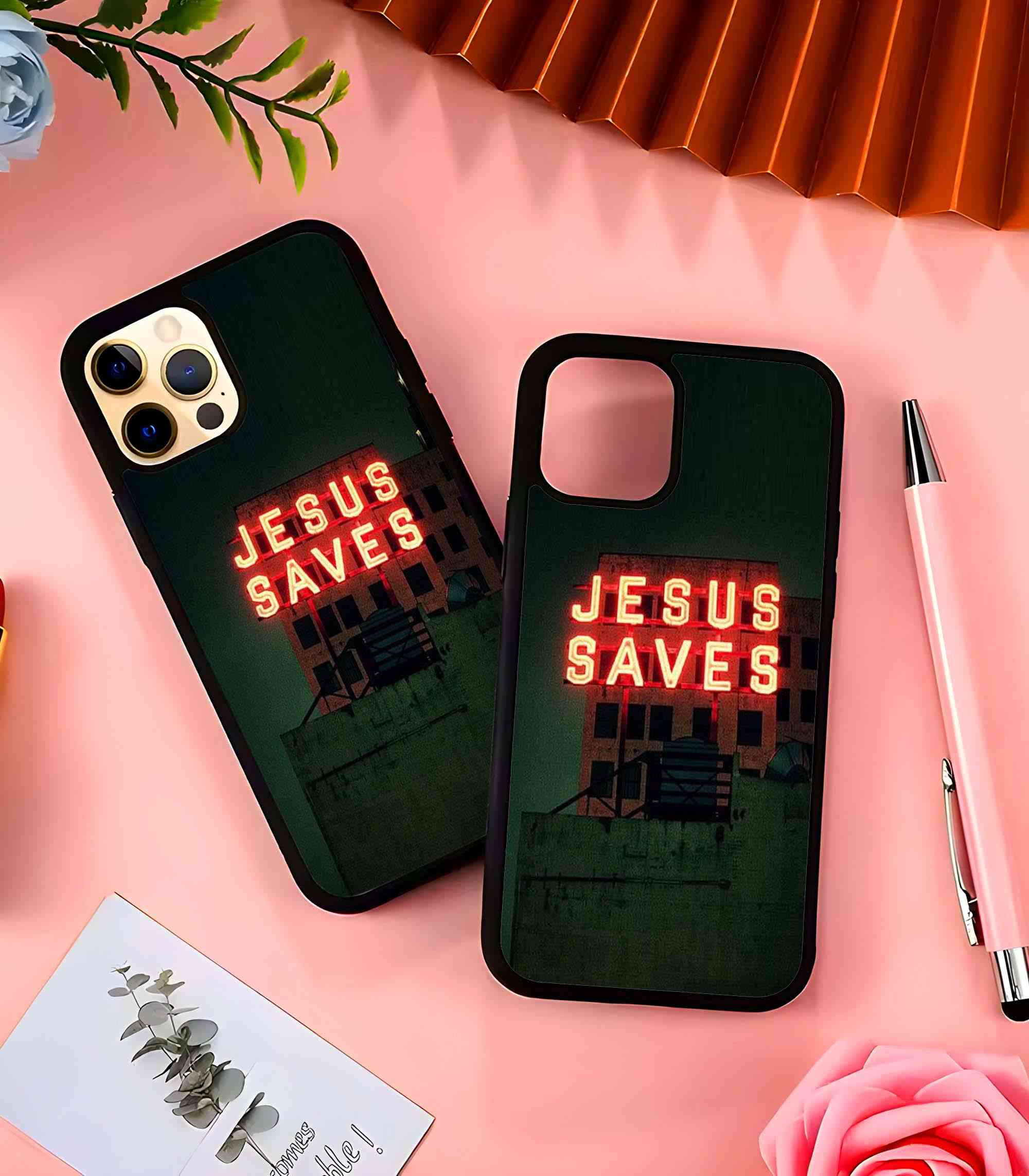 Jesus Saves 2D Rubber Mobile Back Cover