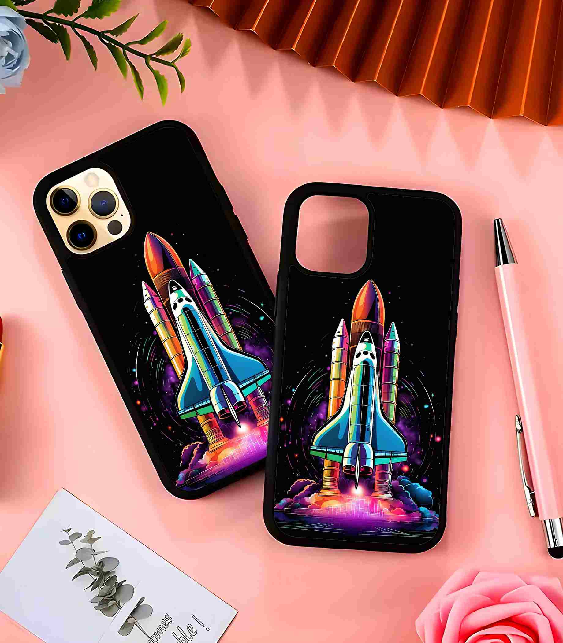 Space Shuttle 2D Rubber Mobile Back Cover Space Shuttle 2D Rubber Mobile Back Cover
