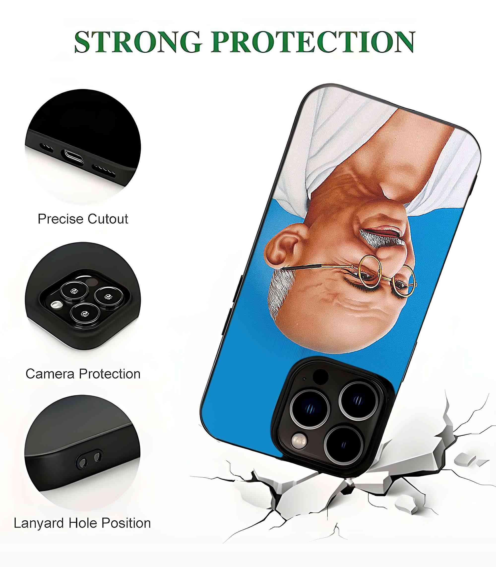 Mahatma Gandhi 2D Rubber Mobile Back Cover