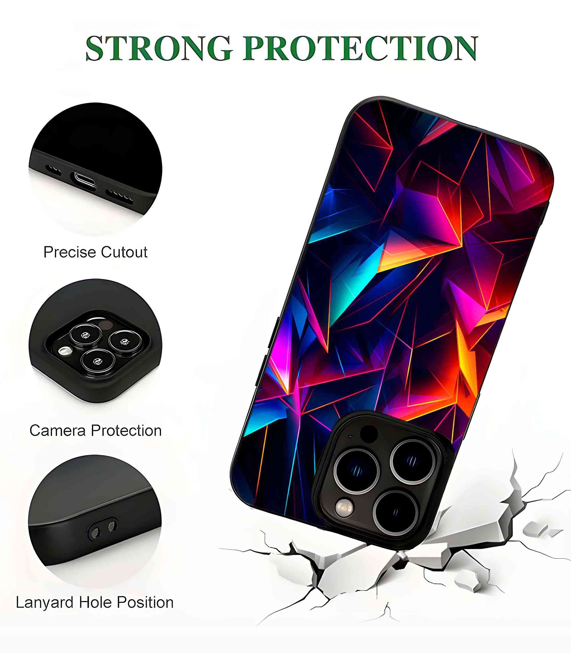 Abstract Crystals 2D Rubber Mobile Back Cover