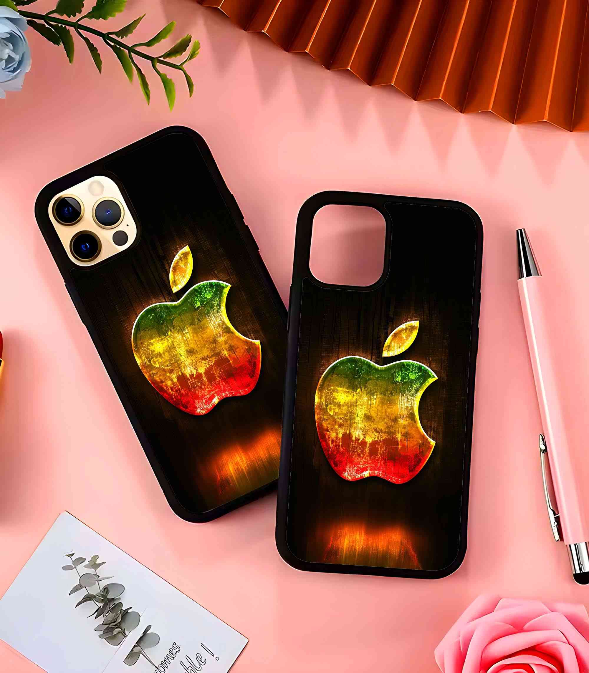 Apple Logo Glow 2D Rubber Mobile Back Cover