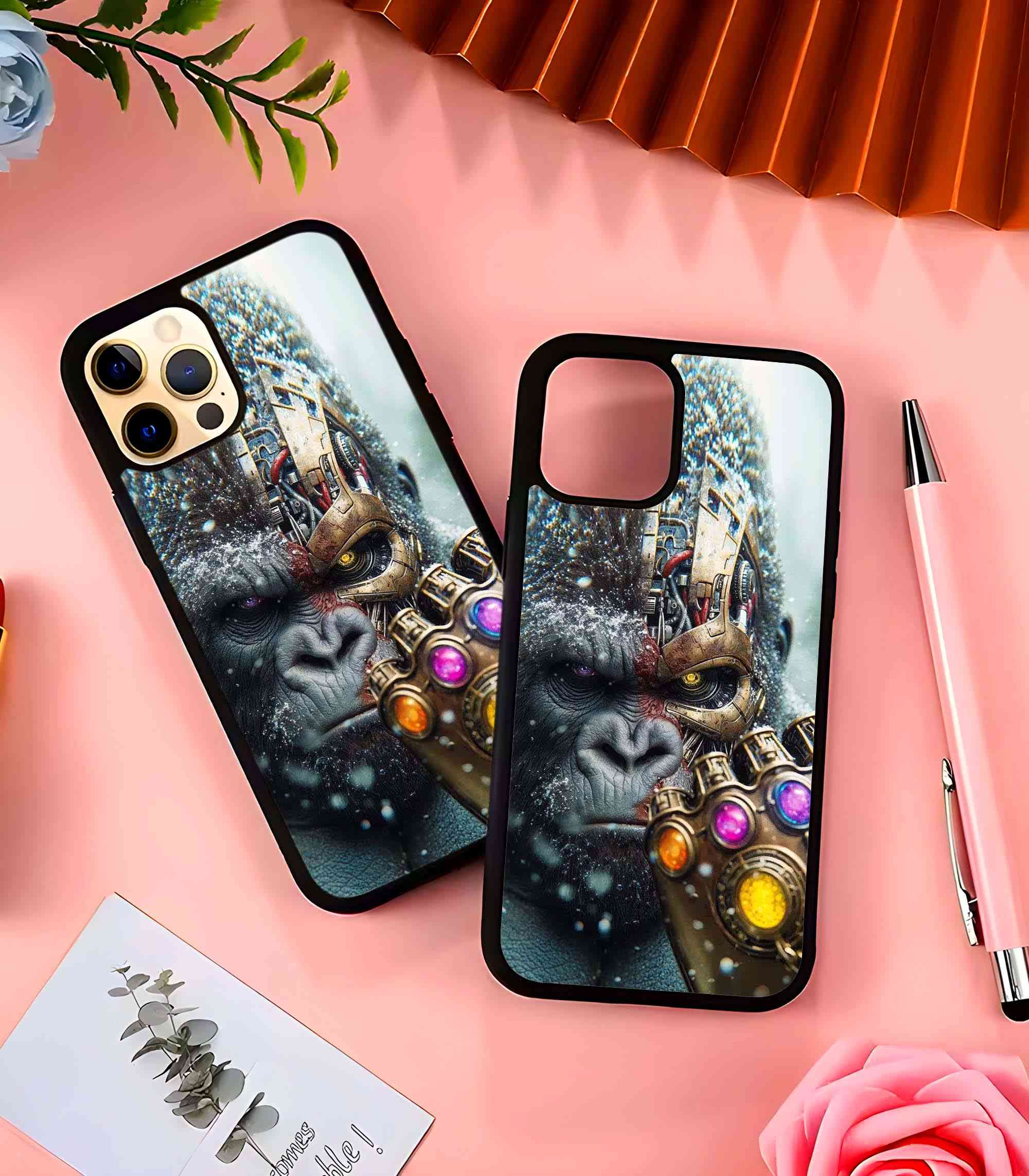 Kong with Infinity Gauntlet 2D Rubber Mobile Back Cover