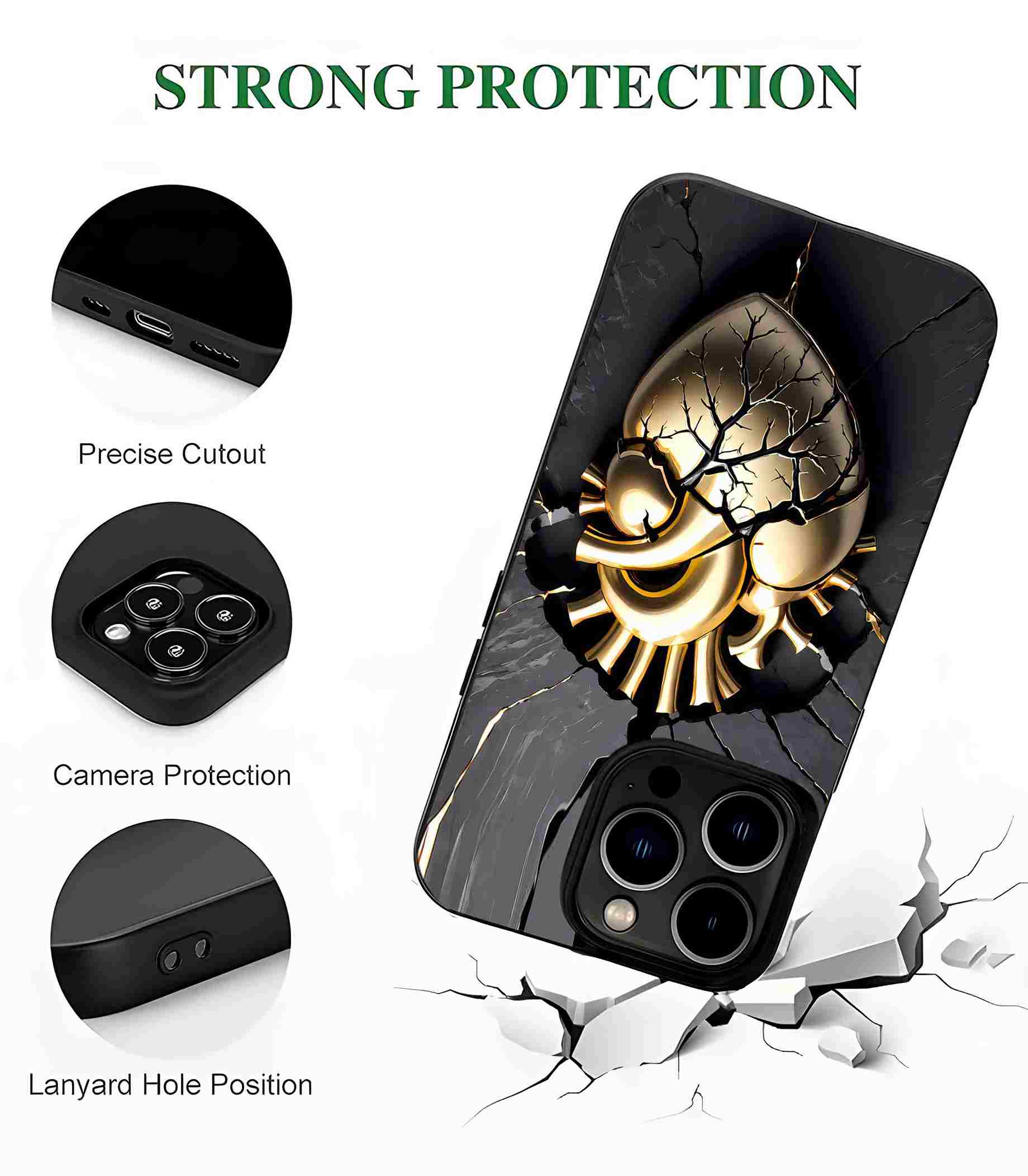 Golden Heart 2D Rubber Mobile Back Cover #2 Golden Heart 2D Rubber Mobile Back Cover #2