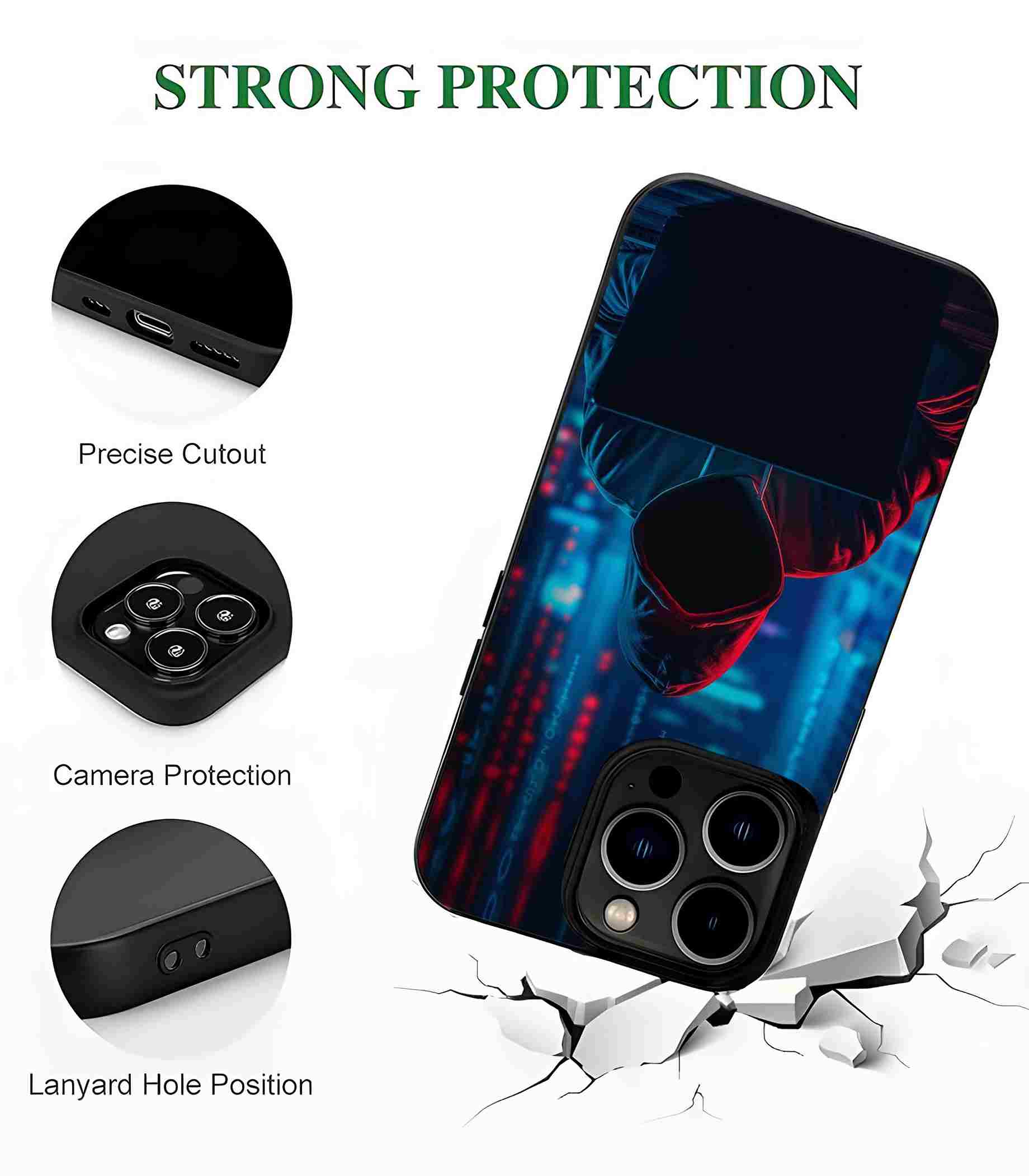 Hacker 2D Rubber Mobile Back Cover