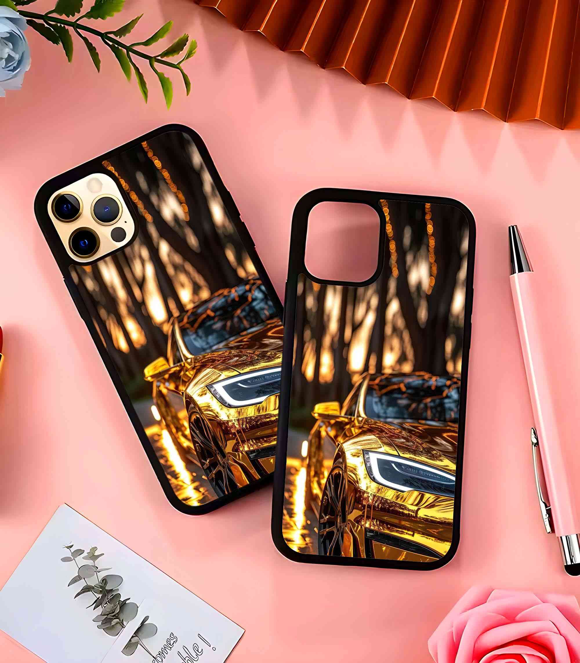 Golden Tesla 2D Rubber Mobile Back Cover