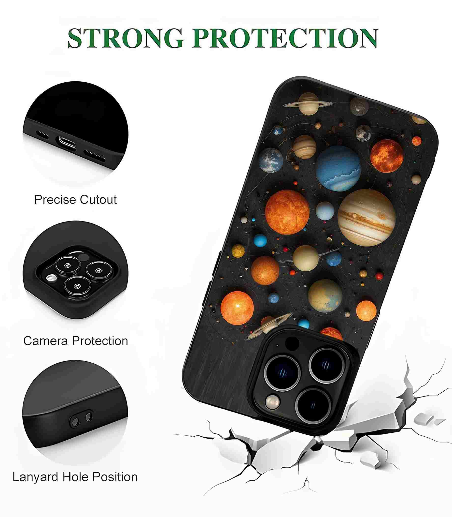 3D Planets 2D Rubber Mobile Back Cover 3D Planets 2D Rubber Mobile Back Cover
