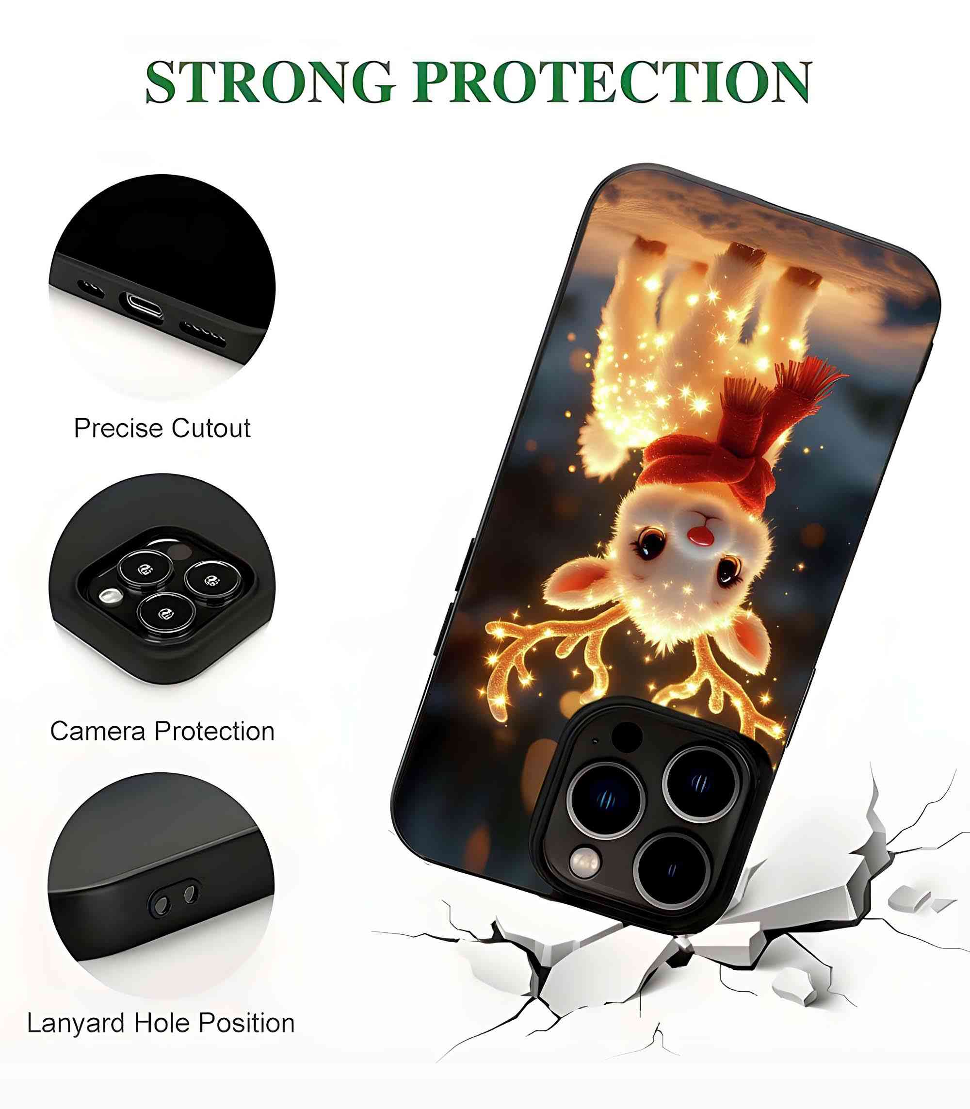 Christmas Deer 2D Rubber Mobile Back Cover