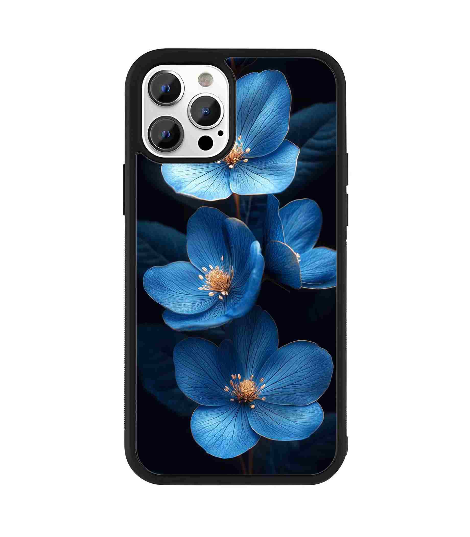 Blue Flowers 2D Rubber Mobile Back Cover Blue Flowers 2D Rubber Mobile Back Cover