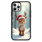 Cute Christmas Deer 2D Rubber Mobile Back Cover