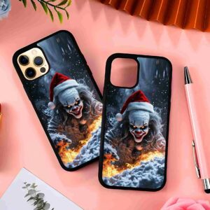 Horror Christmas Clown 2D Rubber Mobile Back Cover
