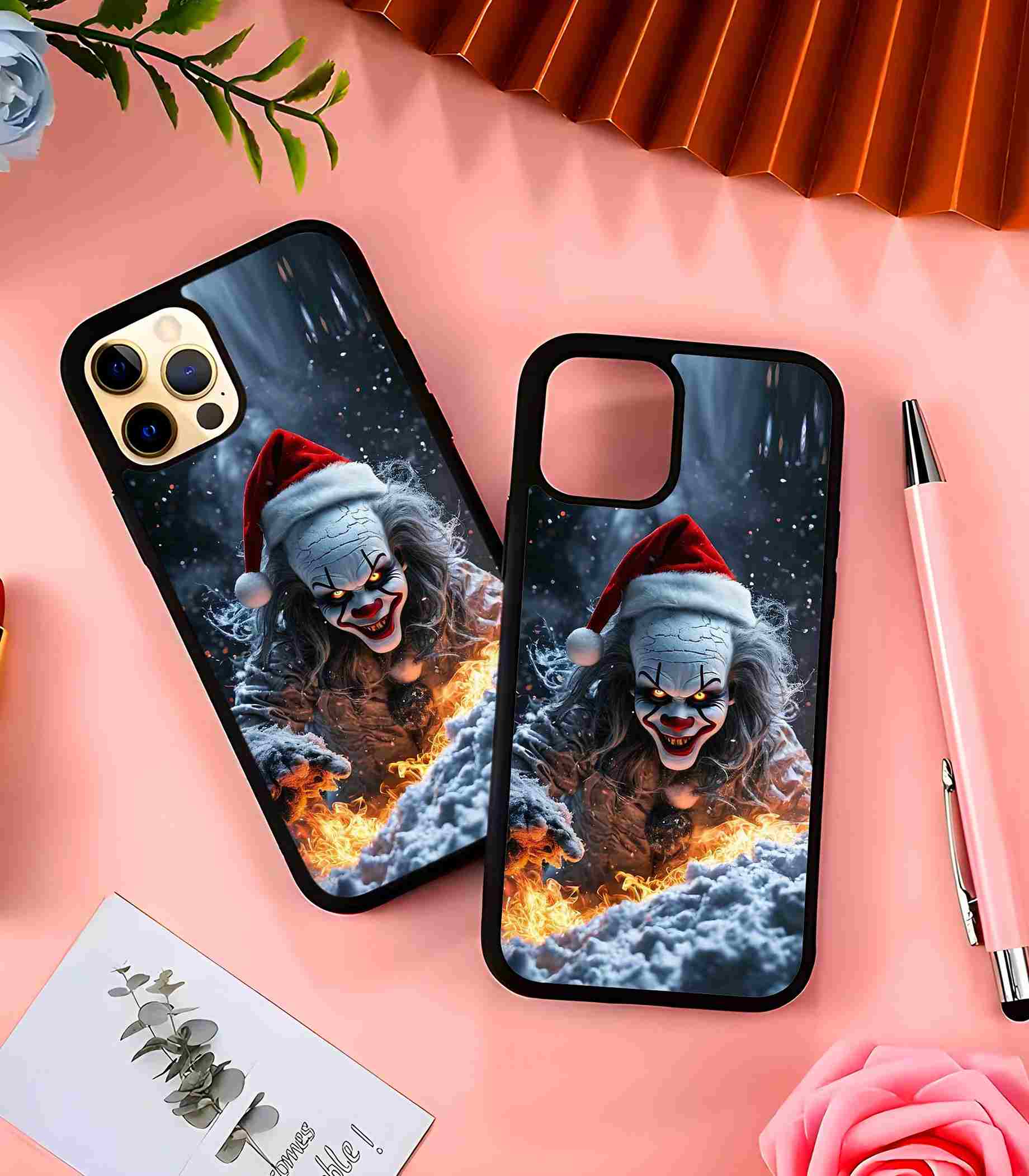 Horror Christmas Clown 2D Rubber Mobile Back Cover