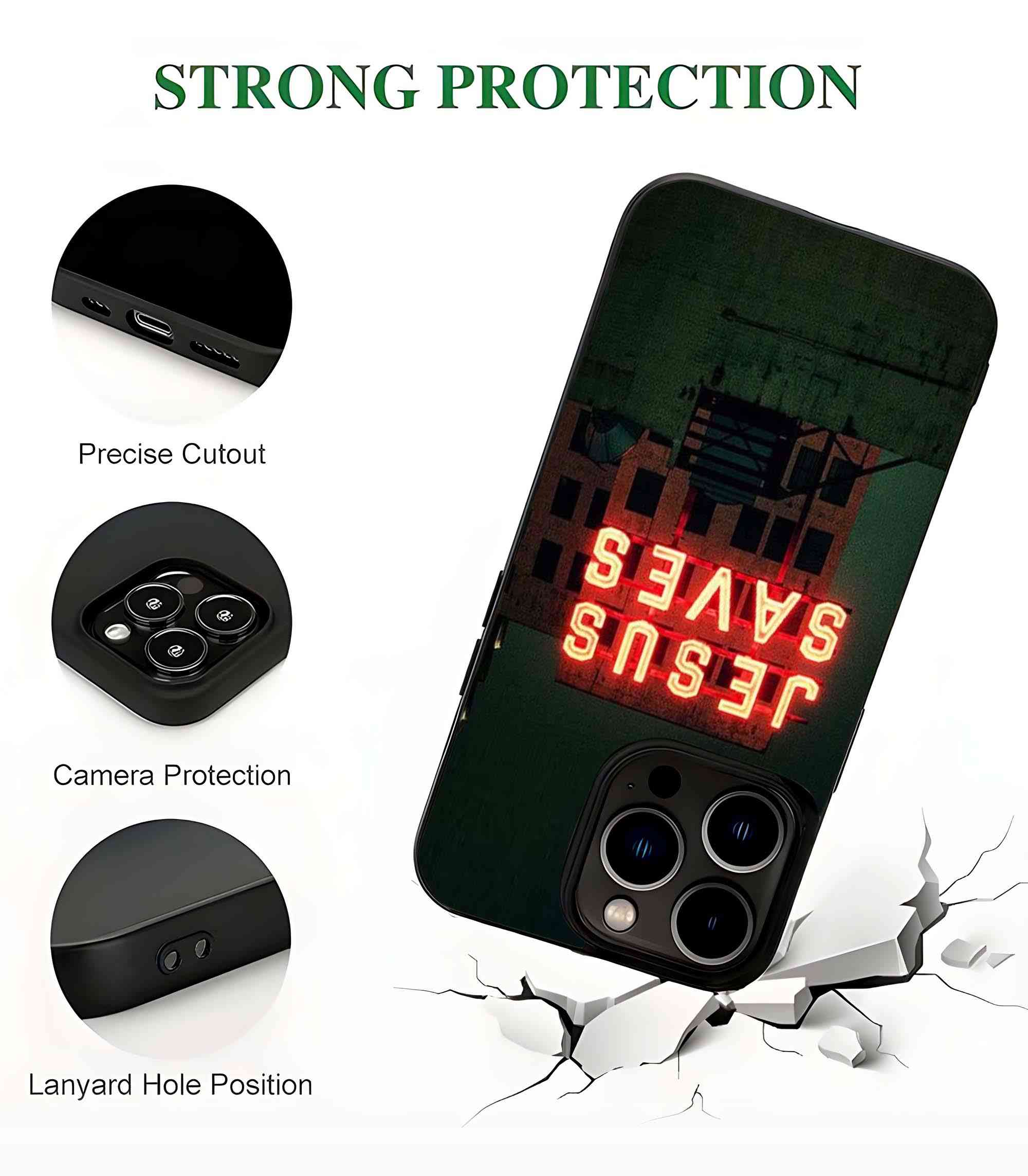 Jesus Saves 2D Rubber Mobile Back Cover