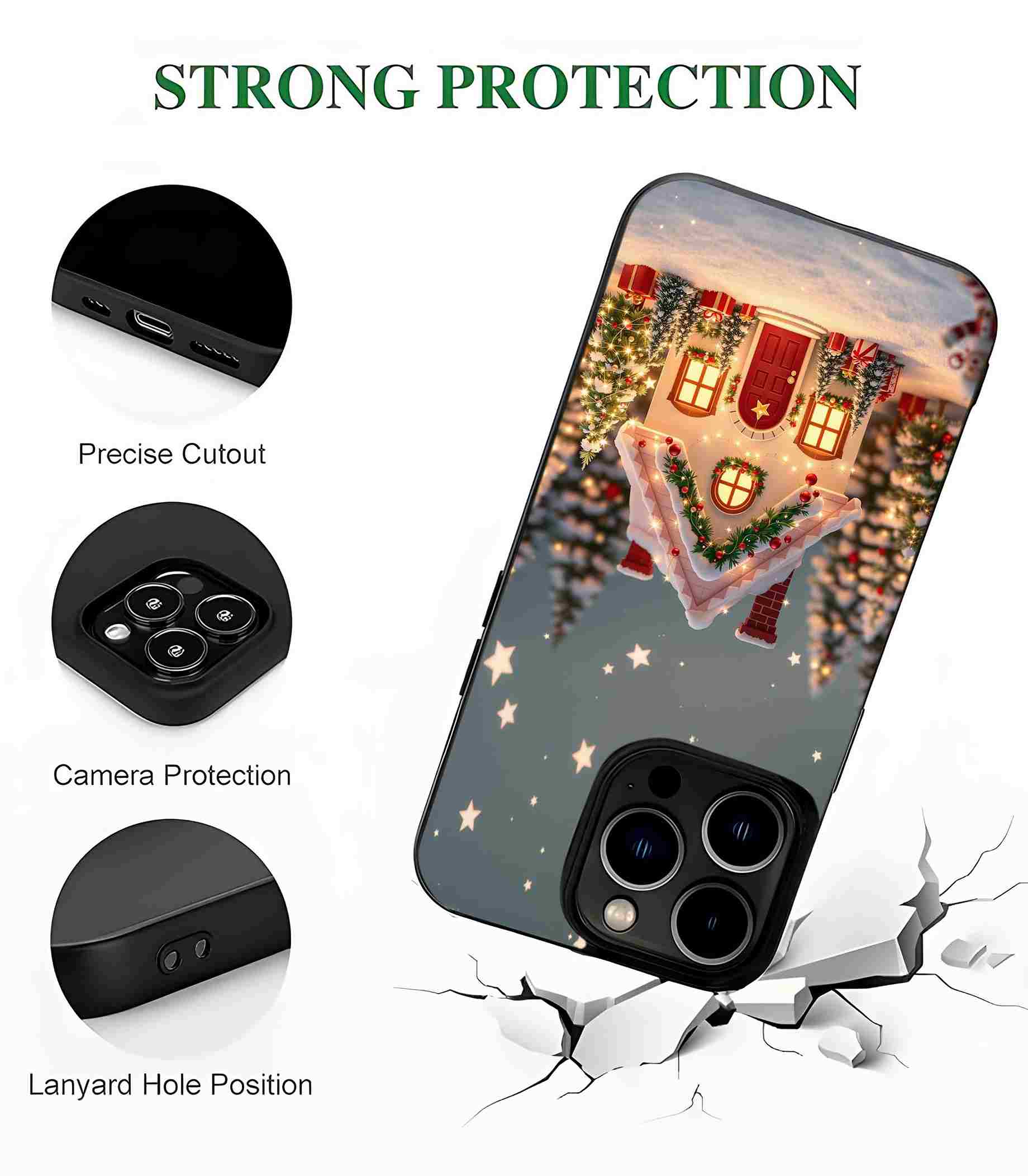 Cute Christmas 2D Rubber Mobile Back Cover #1