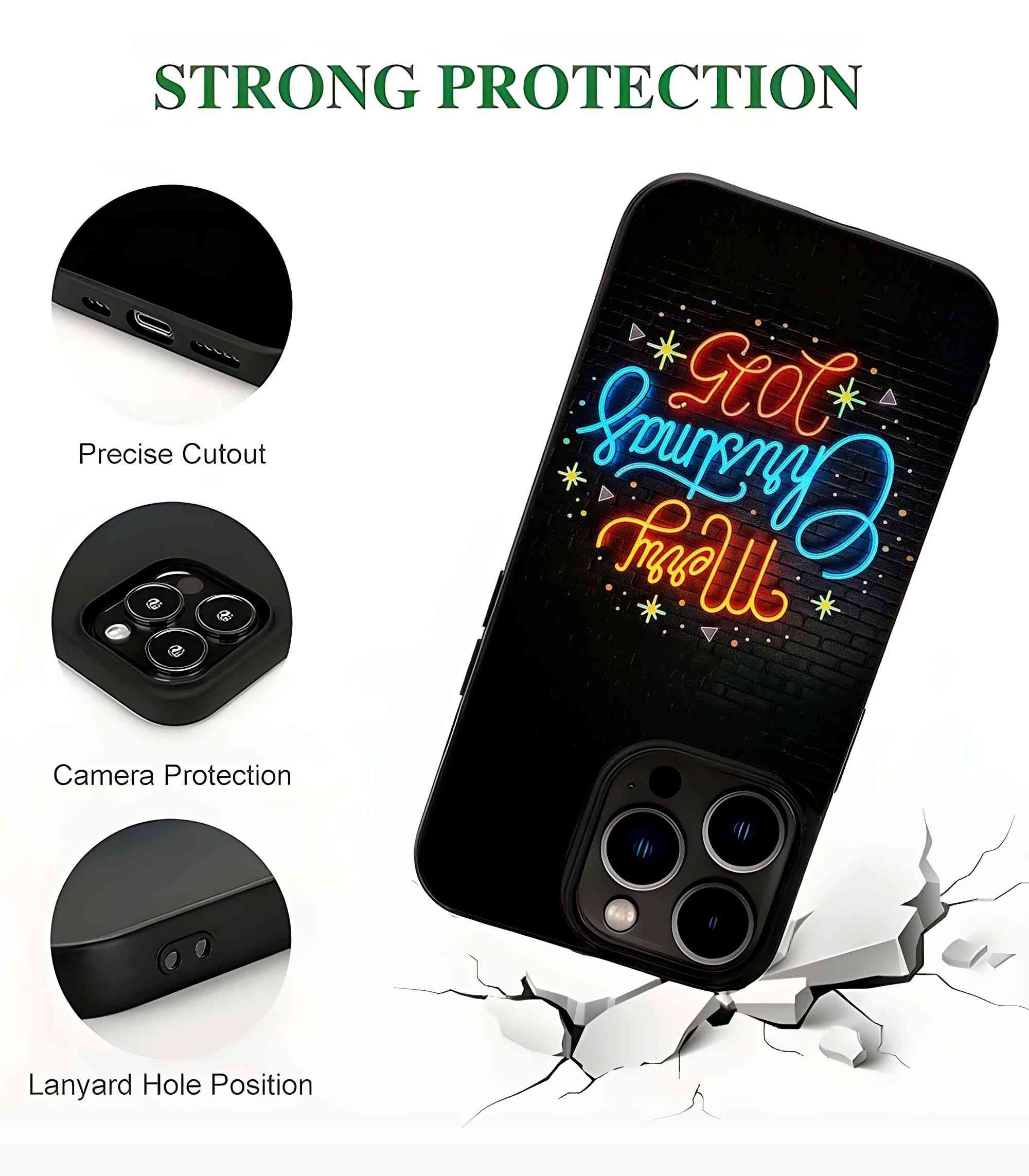 Merry Christmas 2025 2D Rubber Mobile Back Cover