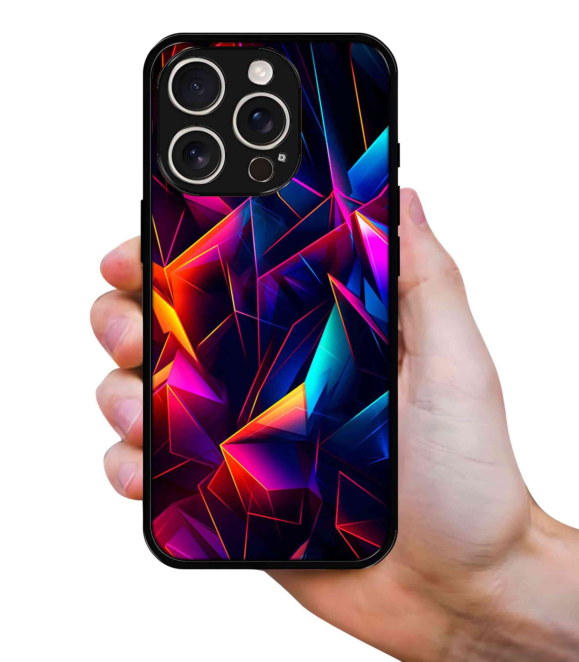 Abstract Crystals 2D Rubber Mobile Back Cover