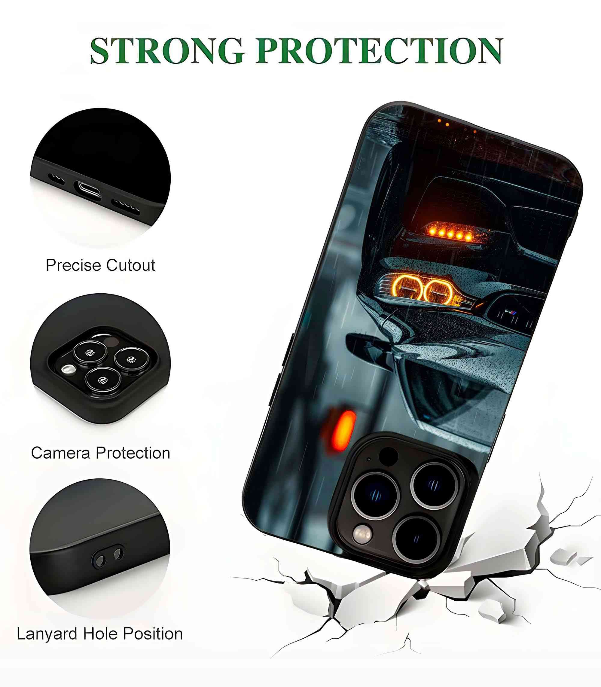 Black BM 2D Rubber Mobile Back Cover