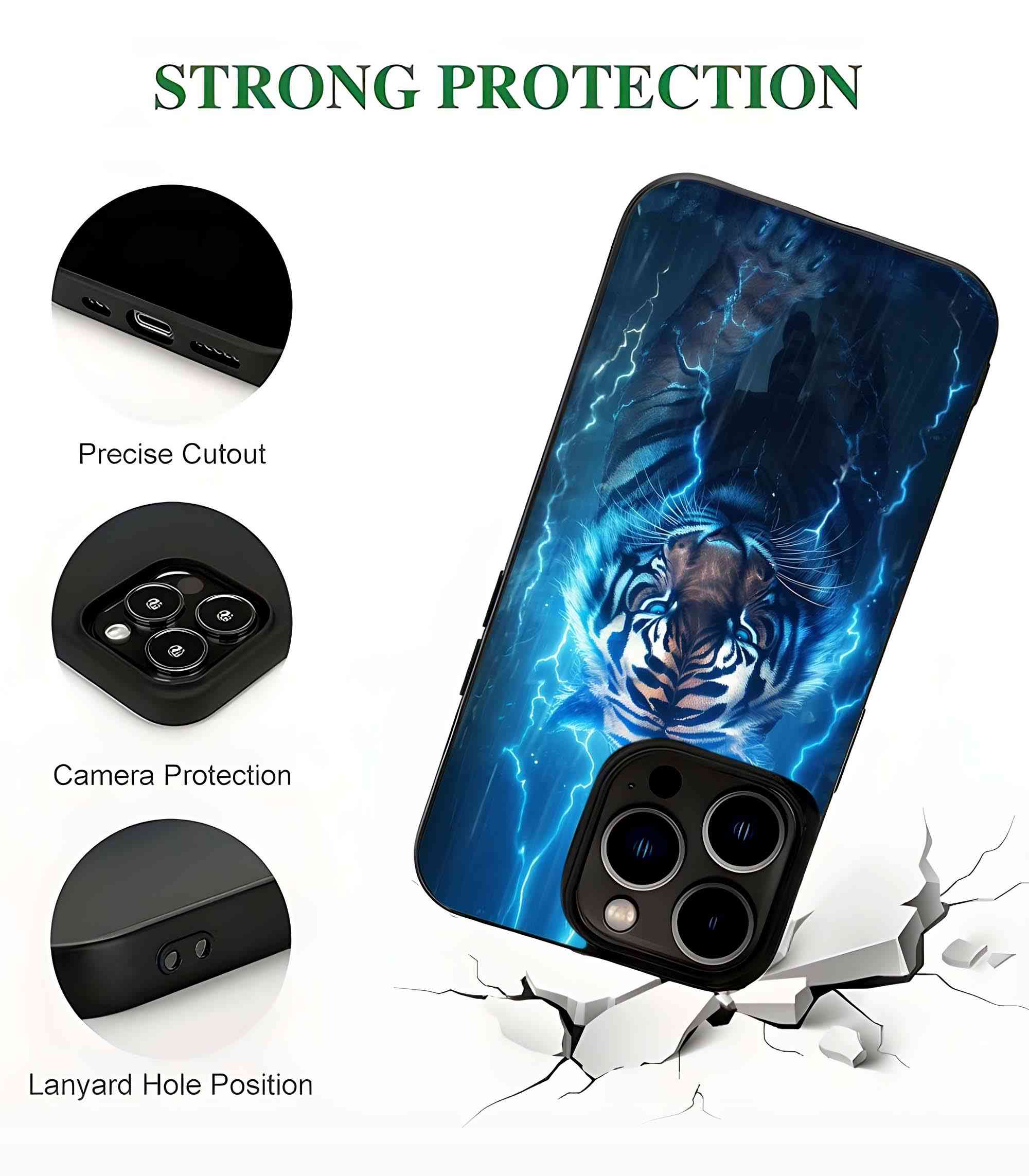Electro Tiger 2D Rubber Mobile Back Cover Electro Tiger 2D Rubber Mobile Back Cover