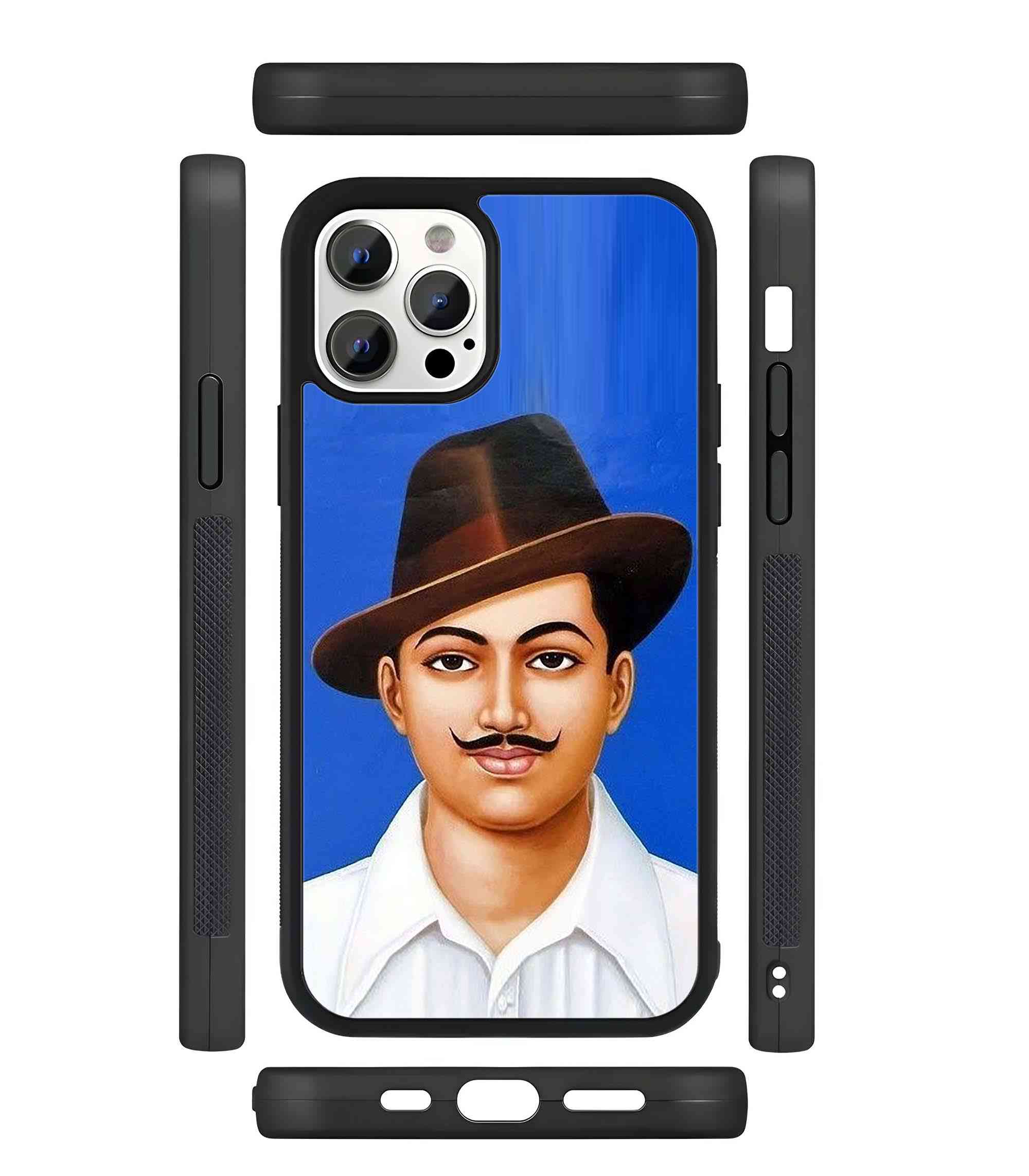 Bhagat Singh Azad 2D Rubber Mobile Back Cover