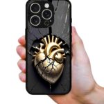 Golden Heart 2D Rubber Mobile Back Cover #2