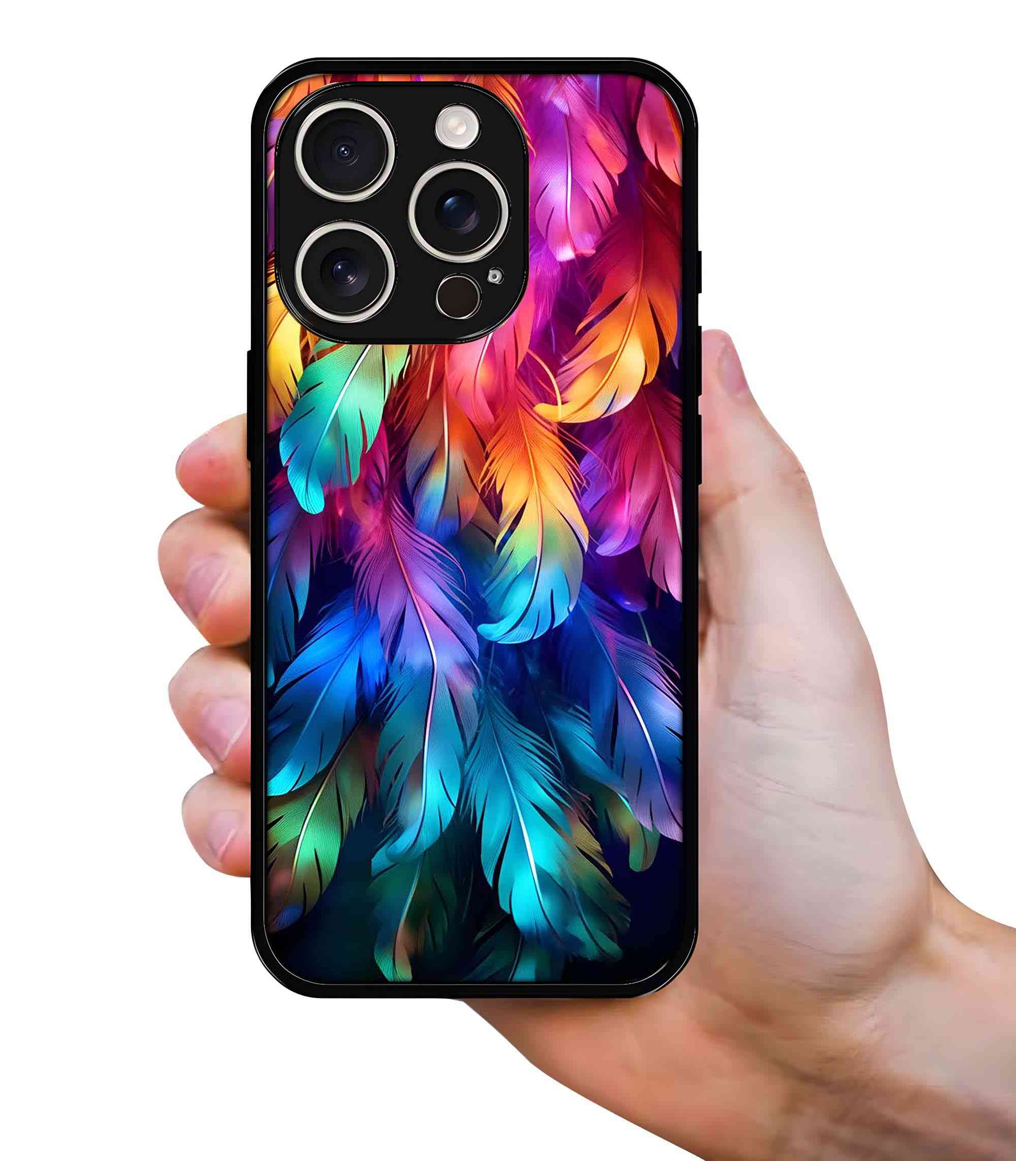 Colorful Feathers 2D Rubber Mobile Back Cover Colorful Feathers 2D Rubber Mobile Back Cover