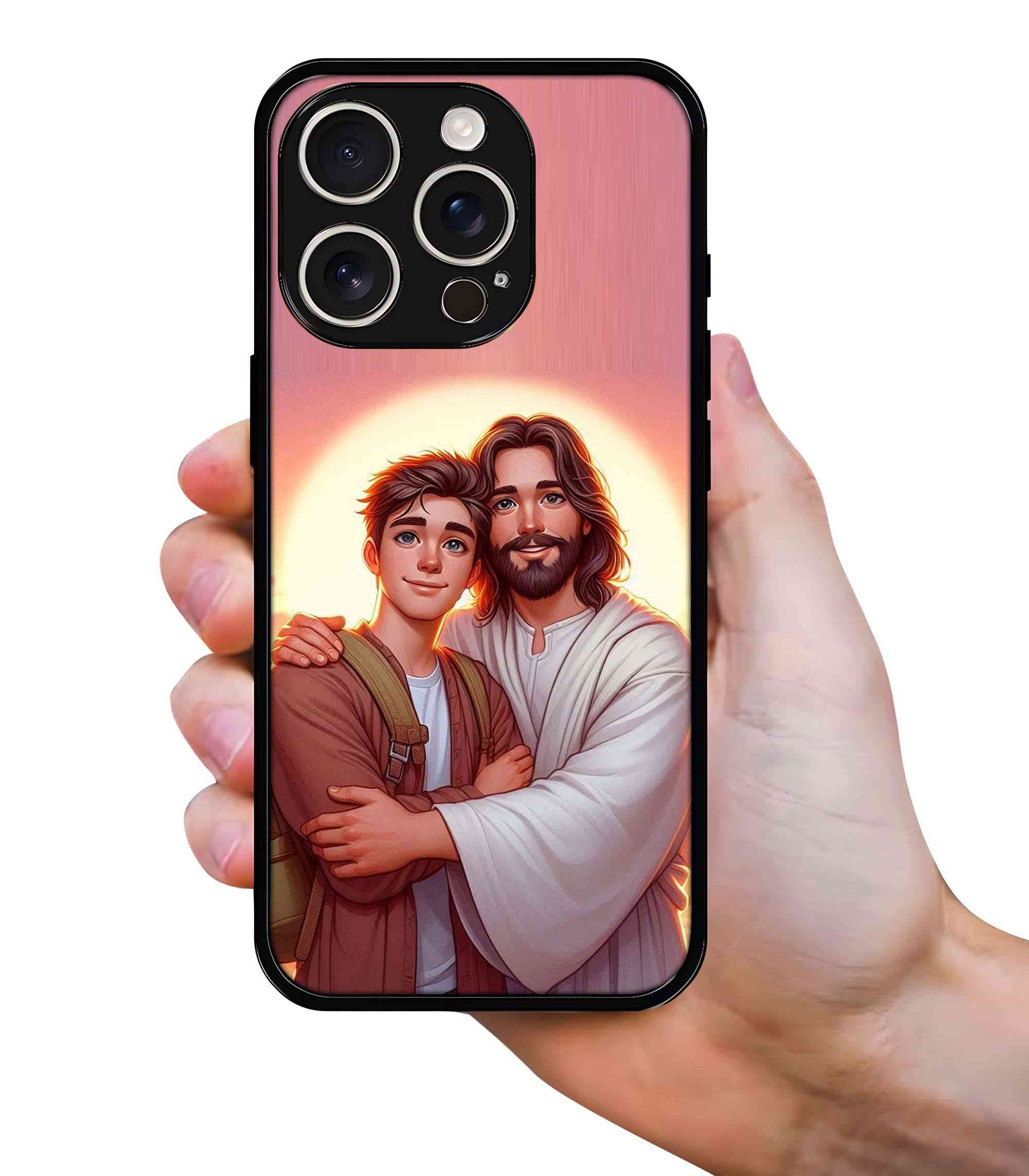 Jesus with Boy 2D Rubber Mobile Back Cover