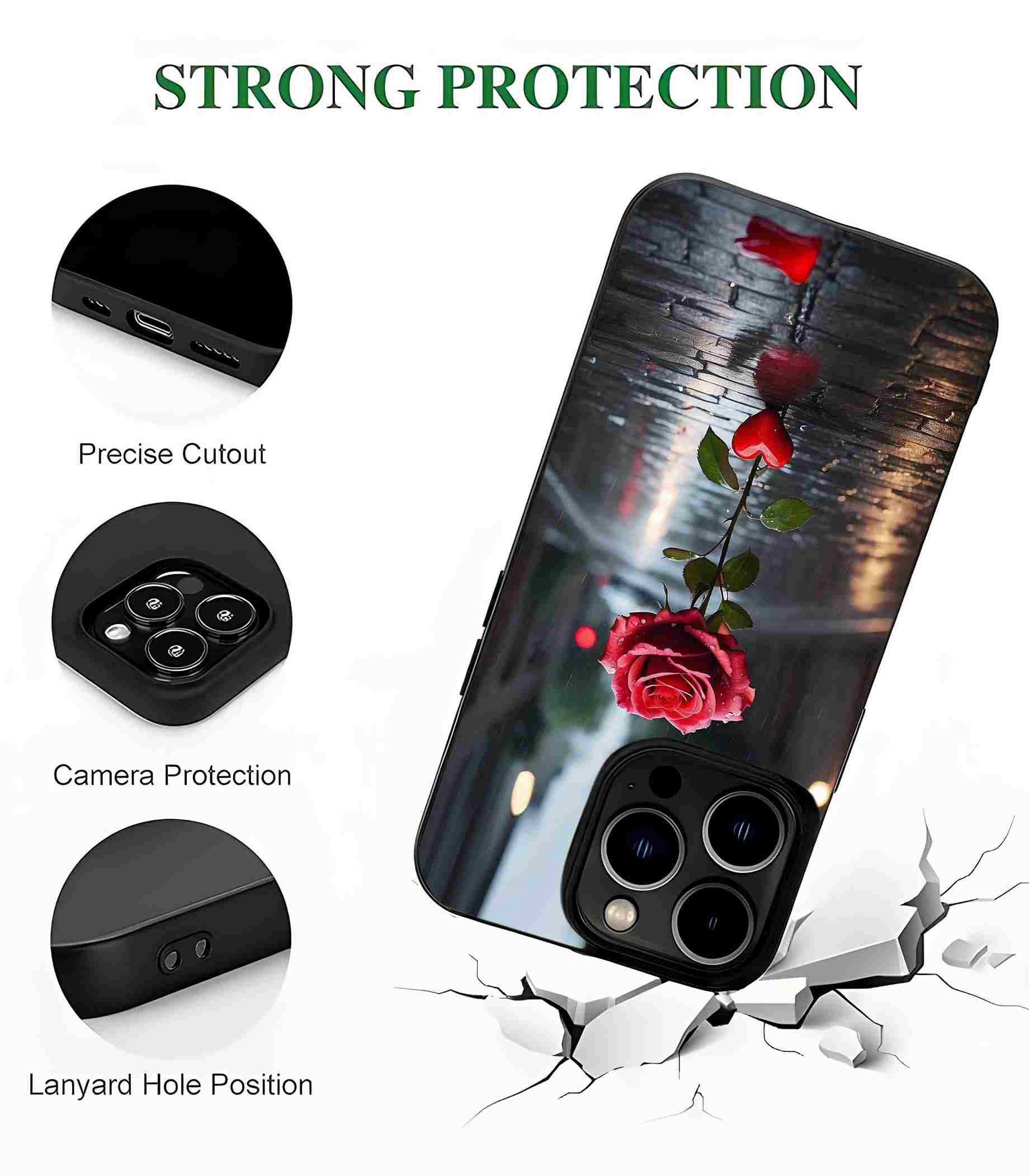 Rainy Rose 2D Rubber Mobile Back Cover Rainy Rose 2D Rubber Mobile Back Cover