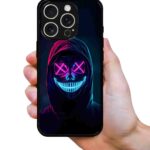 Neon Mask Halloween 2D Rubber Mobile Back Cover