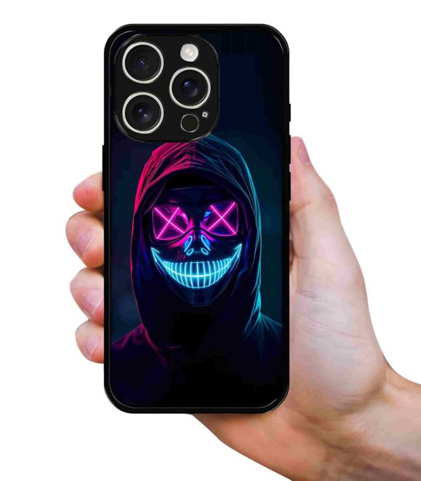 Neon Mask Halloween 2D Rubber Mobile Back Cover