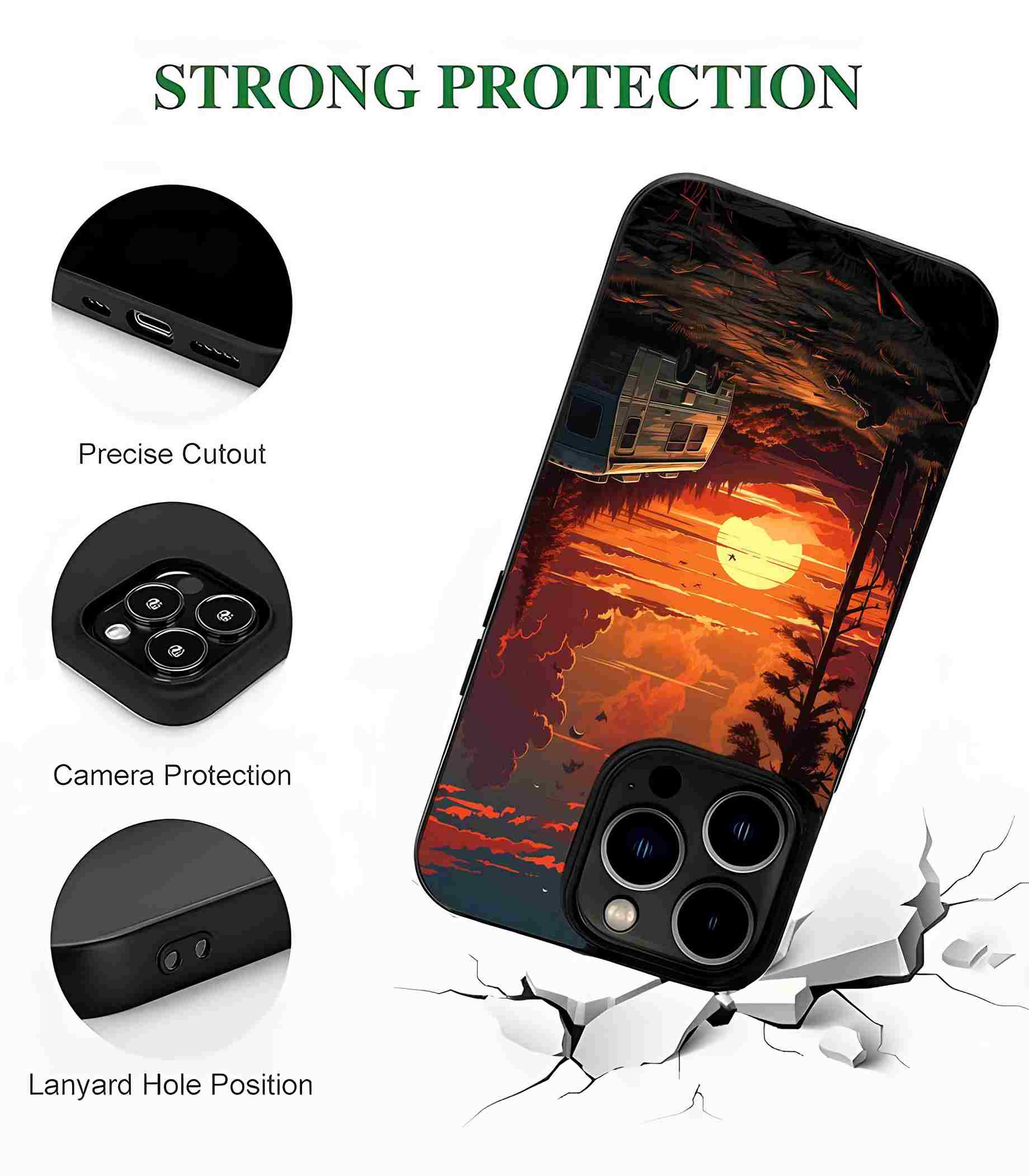 Sunset Camper 2D Rubber Mobile Back Cover