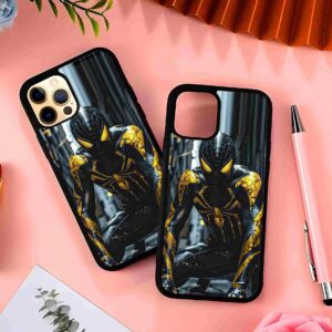 Black Spidey 2D Rubber Mobile Back Cover